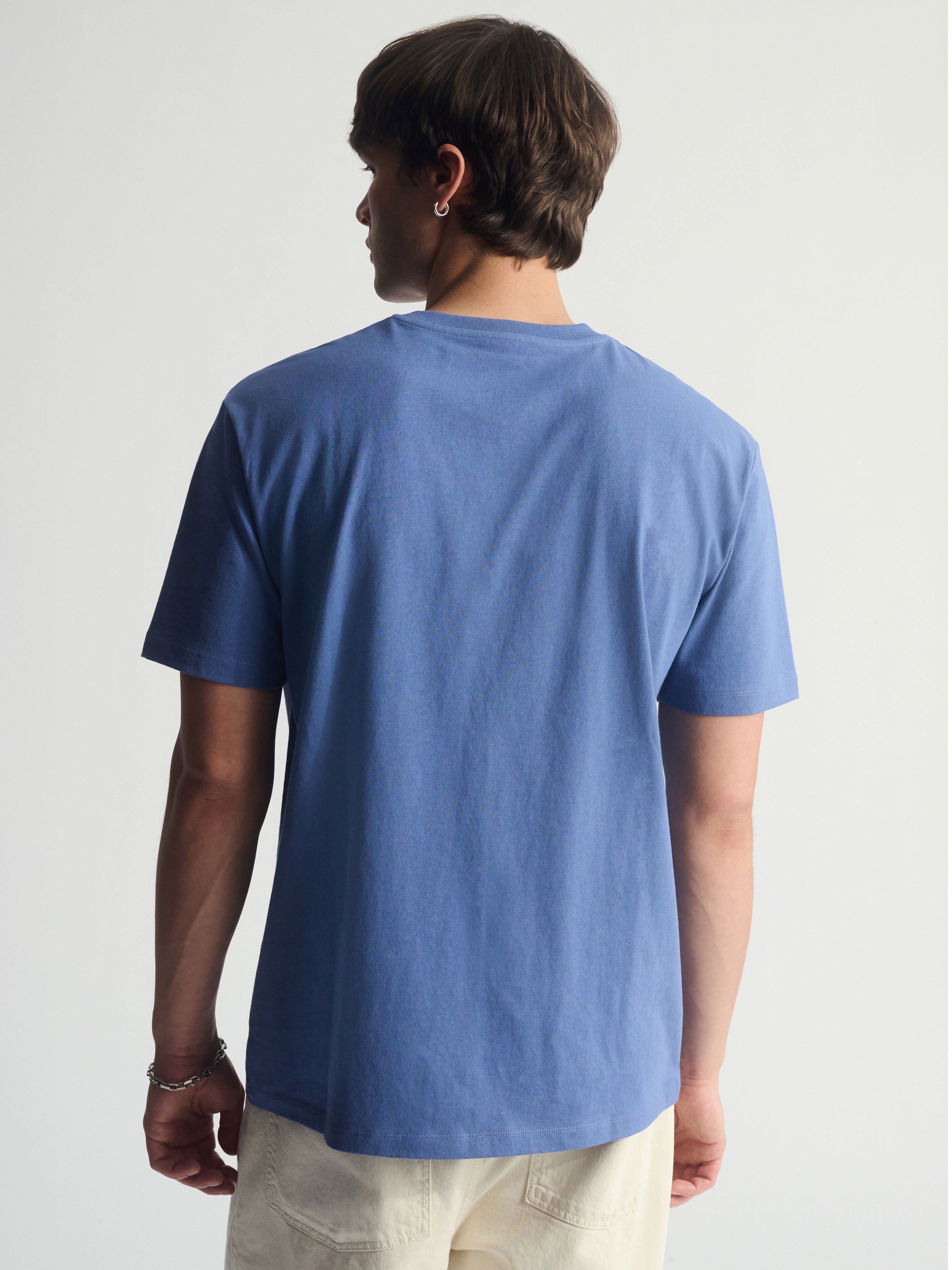 Men's Brooklyn Logo Cotton T-Shirt In Bijou Blue - BROOKLYN INDUSTRIES