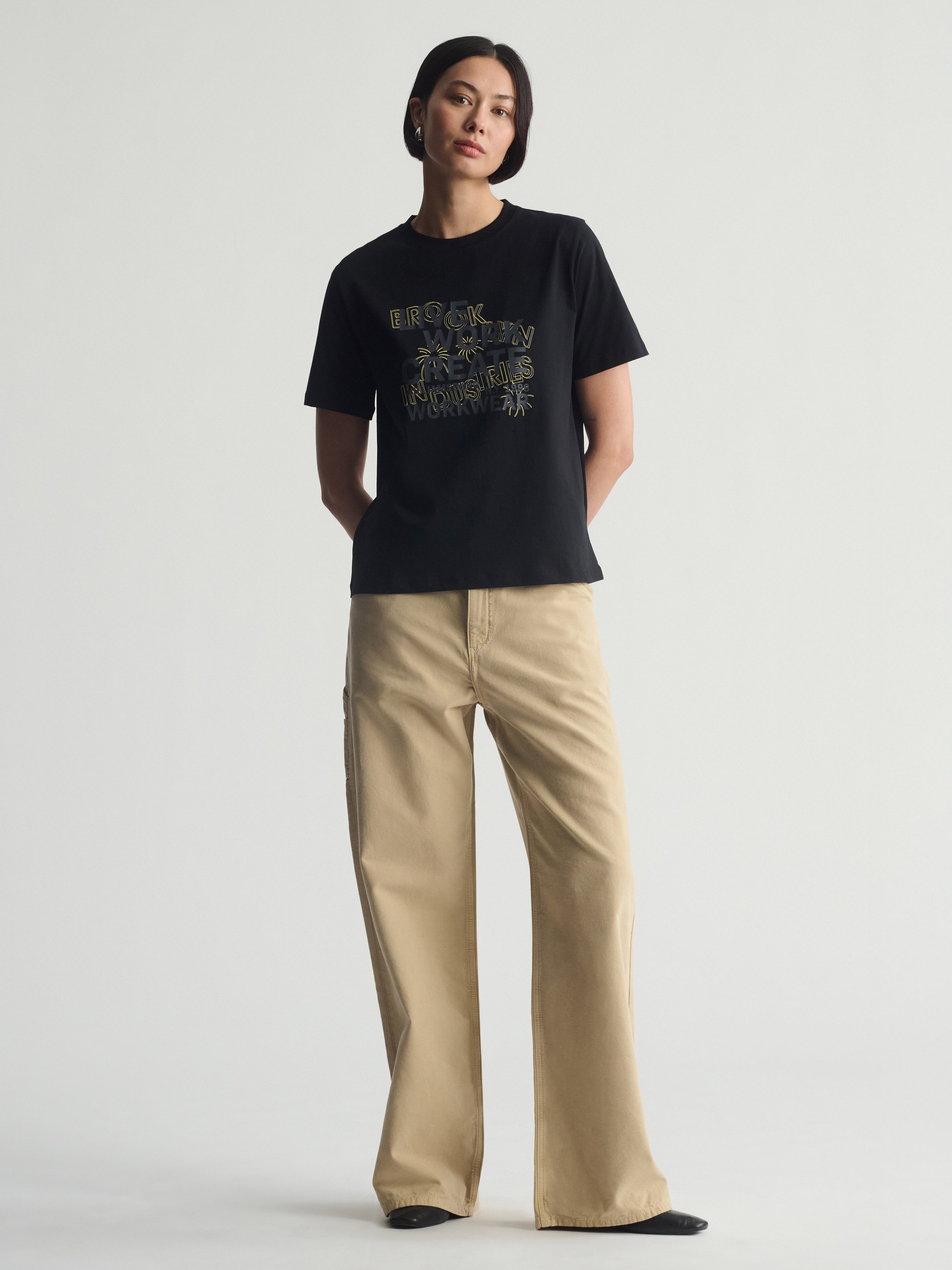 Women's Brooklyn Live Work Create T-Shirt In Black - BROOKLYN INDUSTRIES