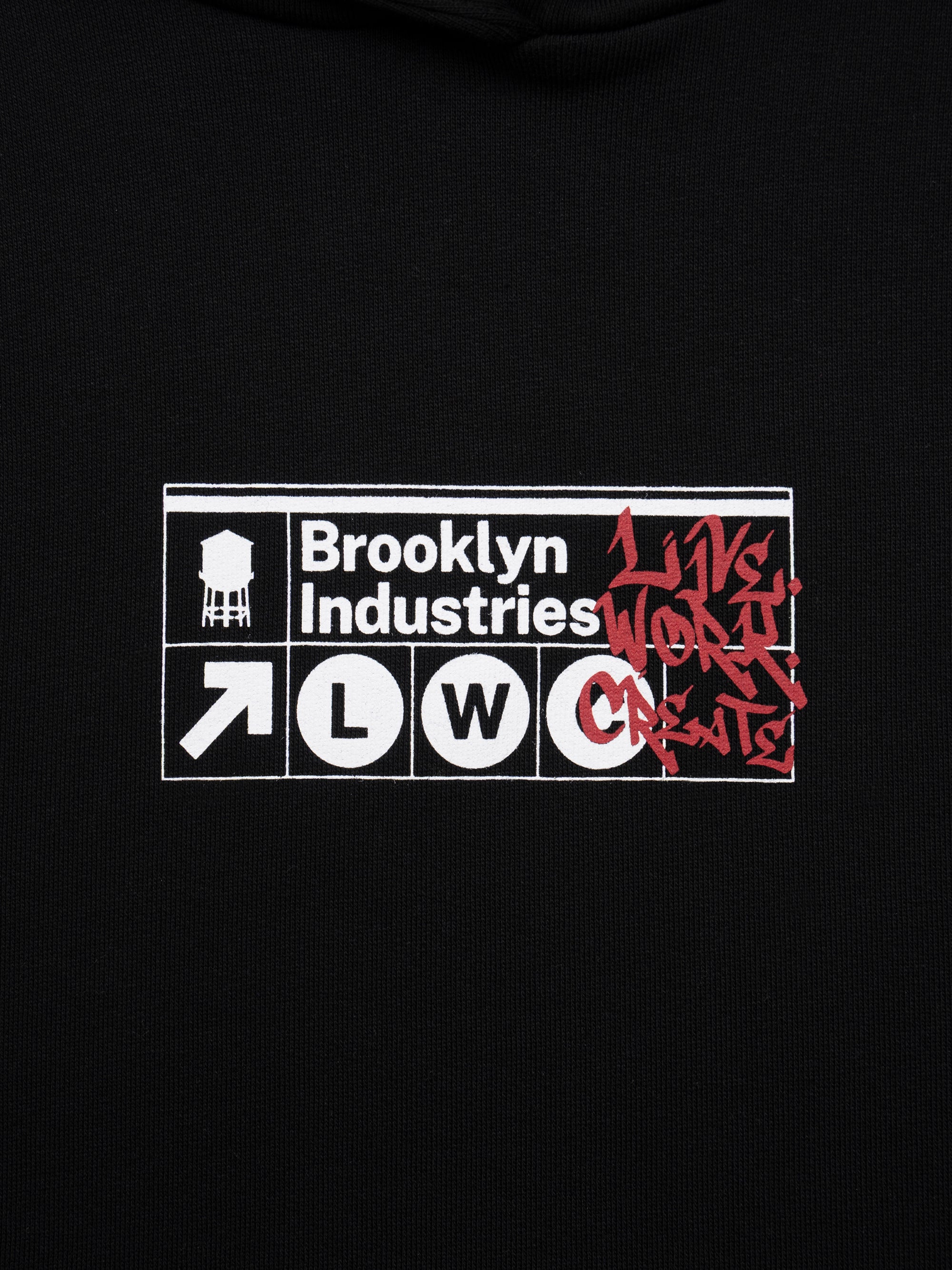 Women's Brooklyn Subway Hoodie in Black - BROOKLYN INDUSTRIES