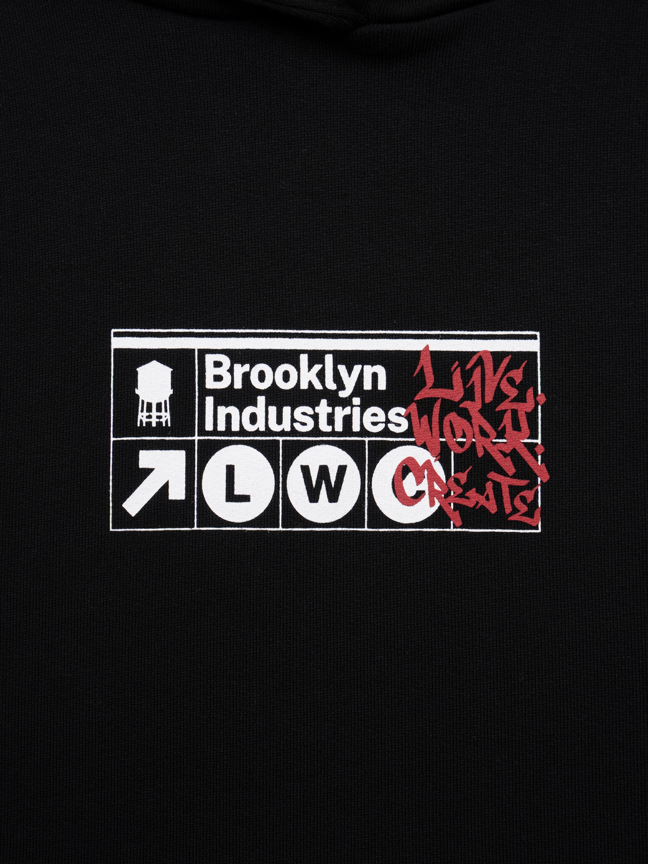 Women's Brooklyn Subway Hoodie in Black - BROOKLYN INDUSTRIES