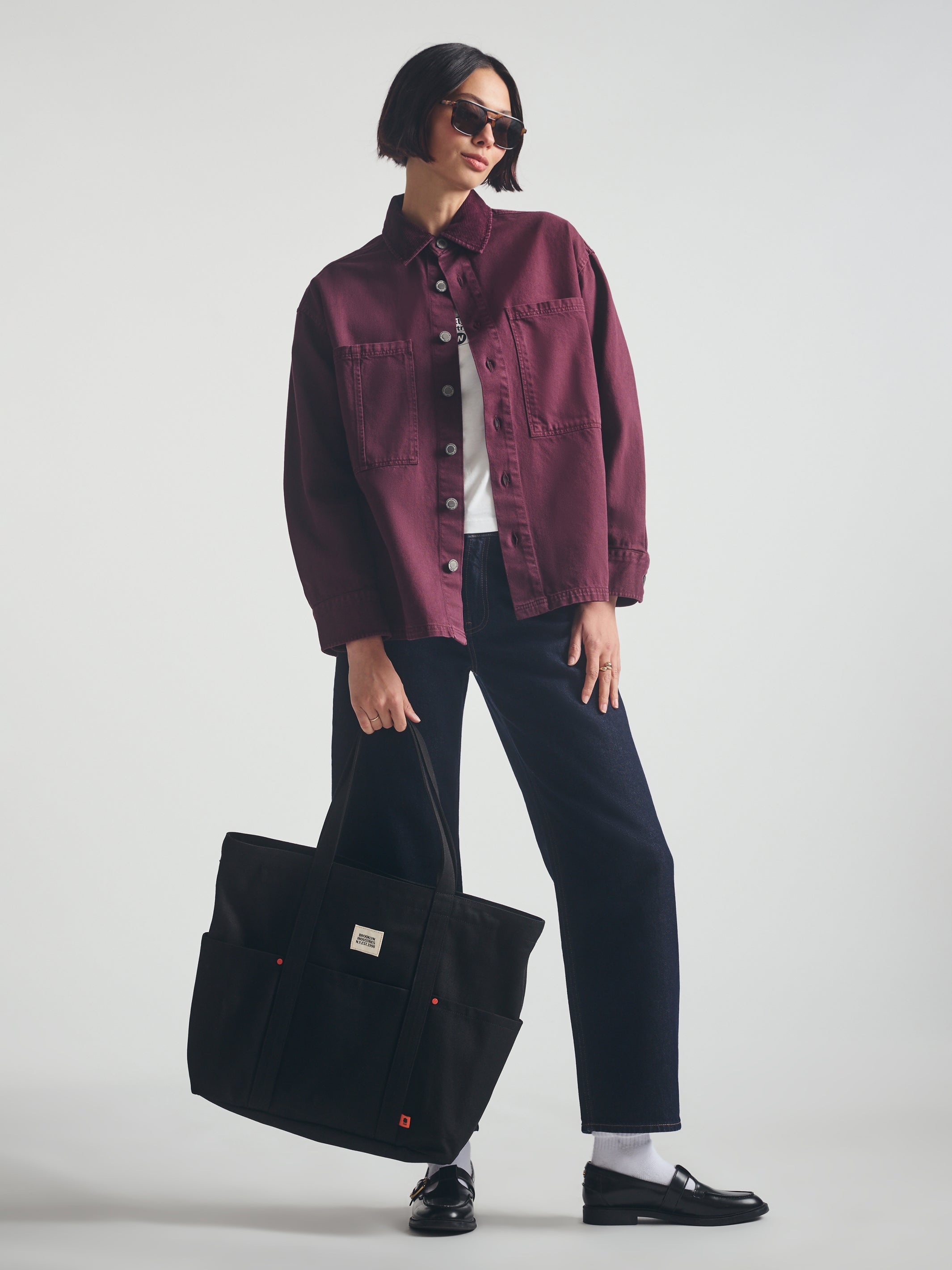 Women's Overshirt in Windsor Wine - BROOKLYN INDUSTRIES