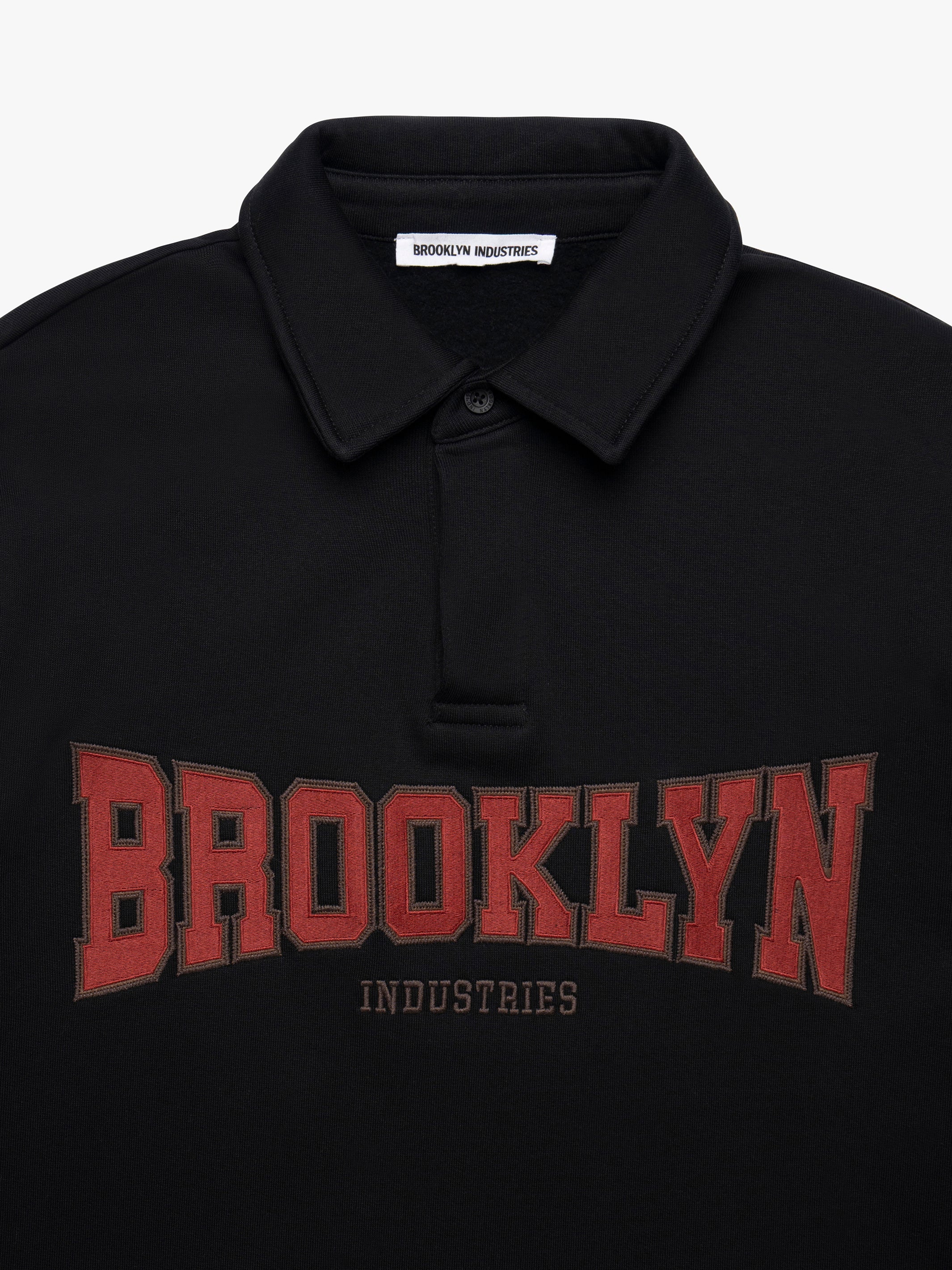 Men's Brooklyn Polo Sweatshirt in Black - BROOKLYN INDUSTRIES