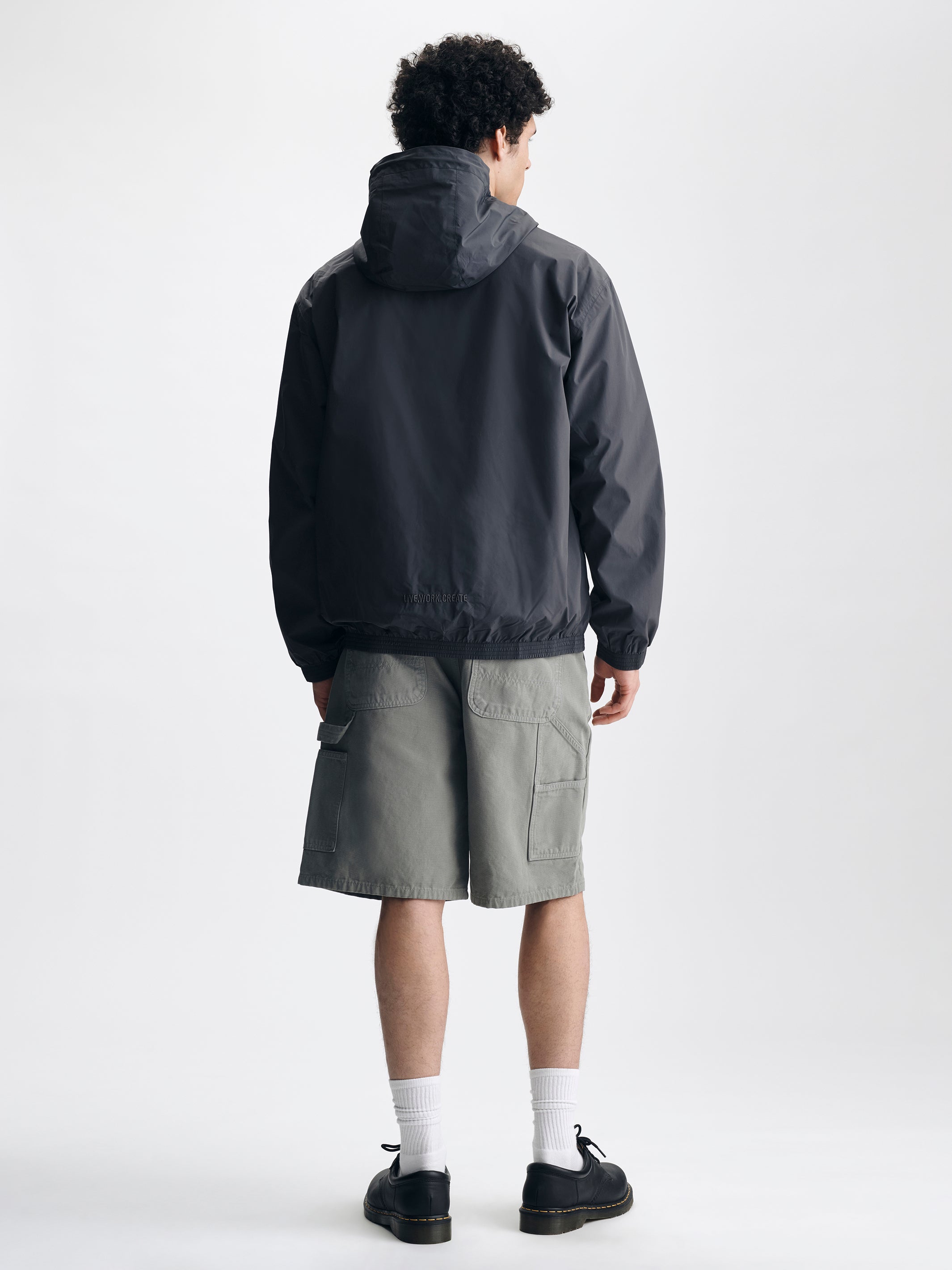 Men's Oversized Hooded Jacket in Black Sand