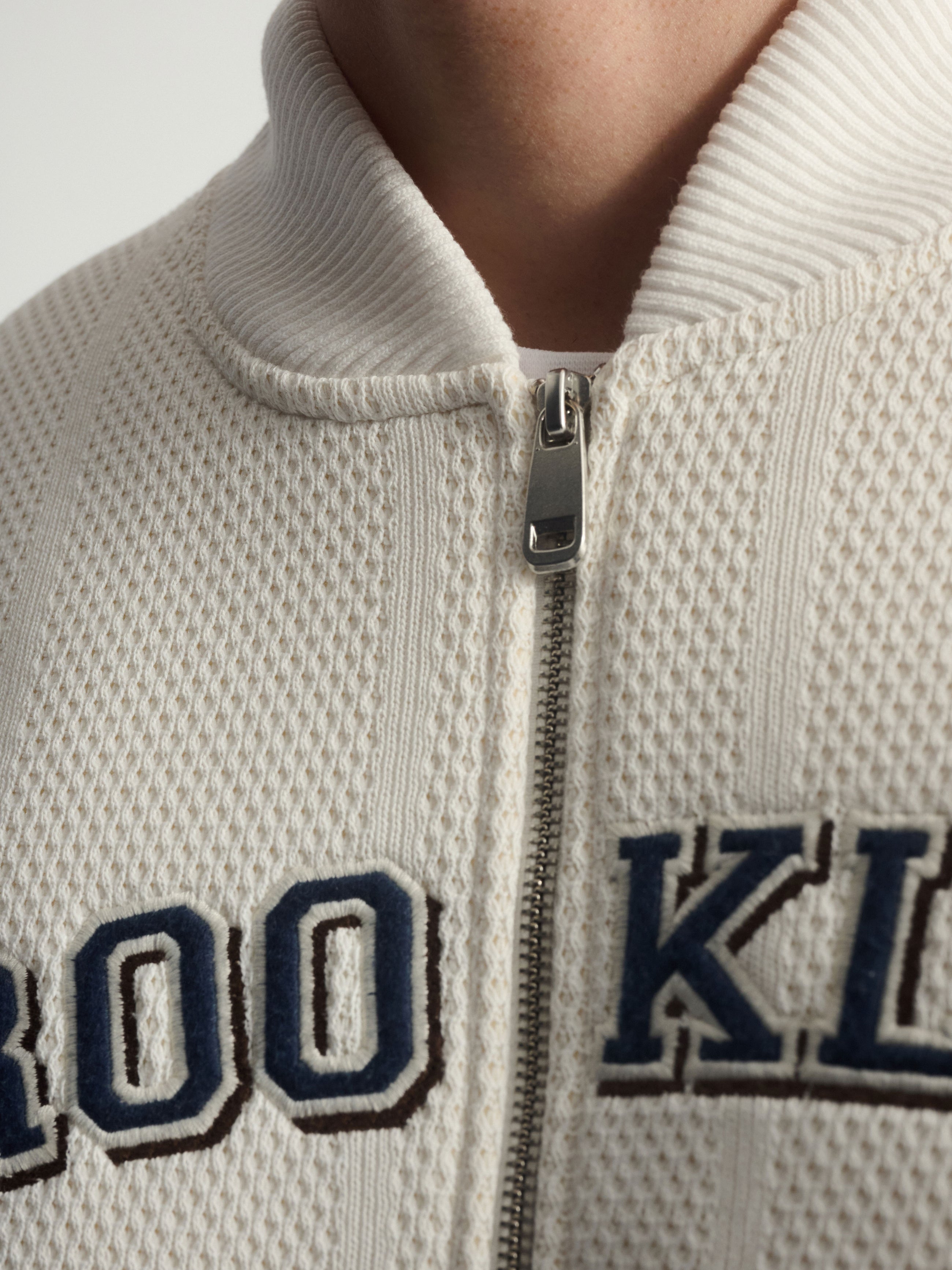 Men's Brooklyn Zip-Up Sweatshirt In Antique White - BROOKLYN INDUSTRIES