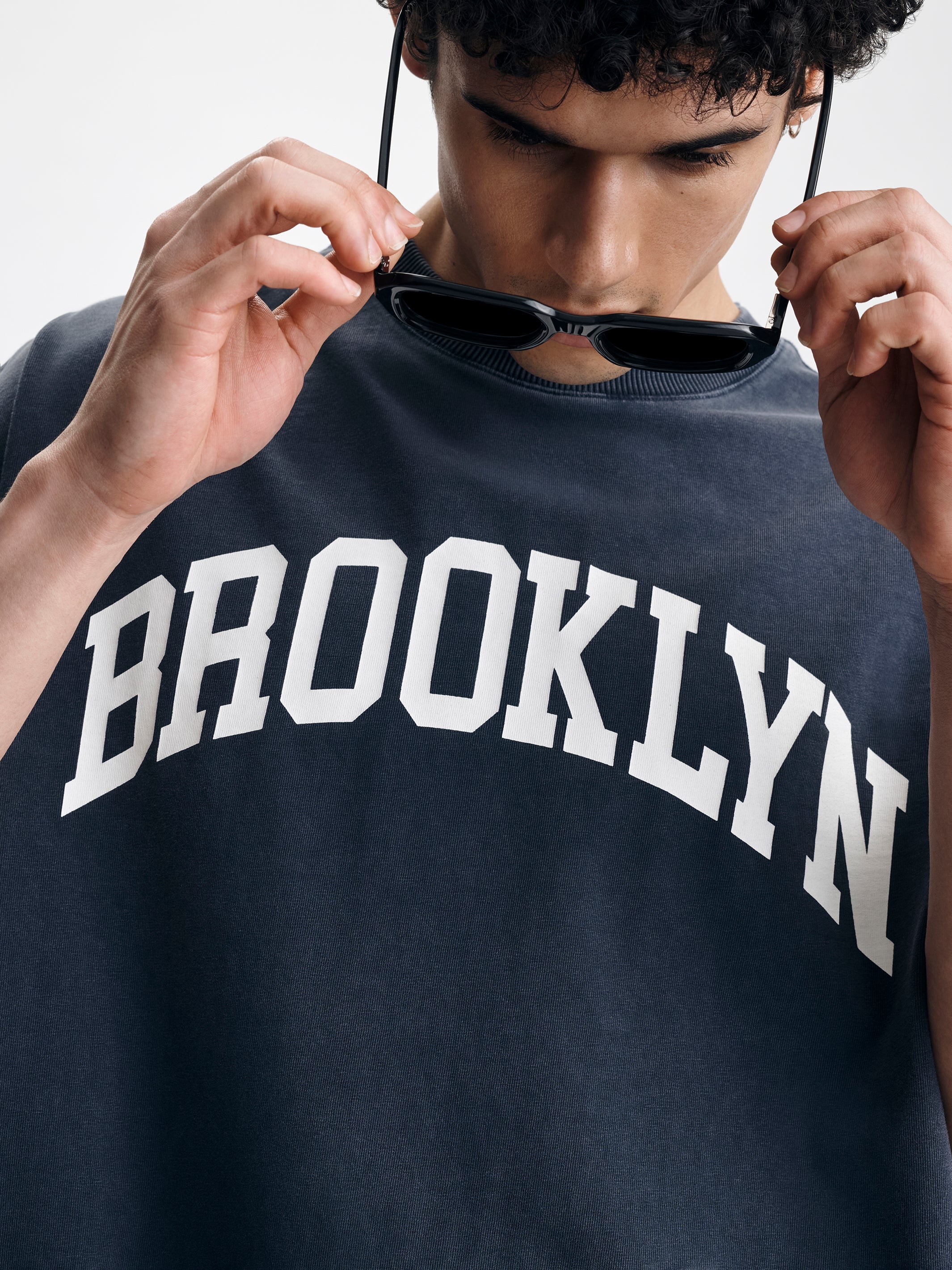 Men's Oversized Brooklyn T-Shirt in Ombre Blue - BROOKLYN INDUSTRIES