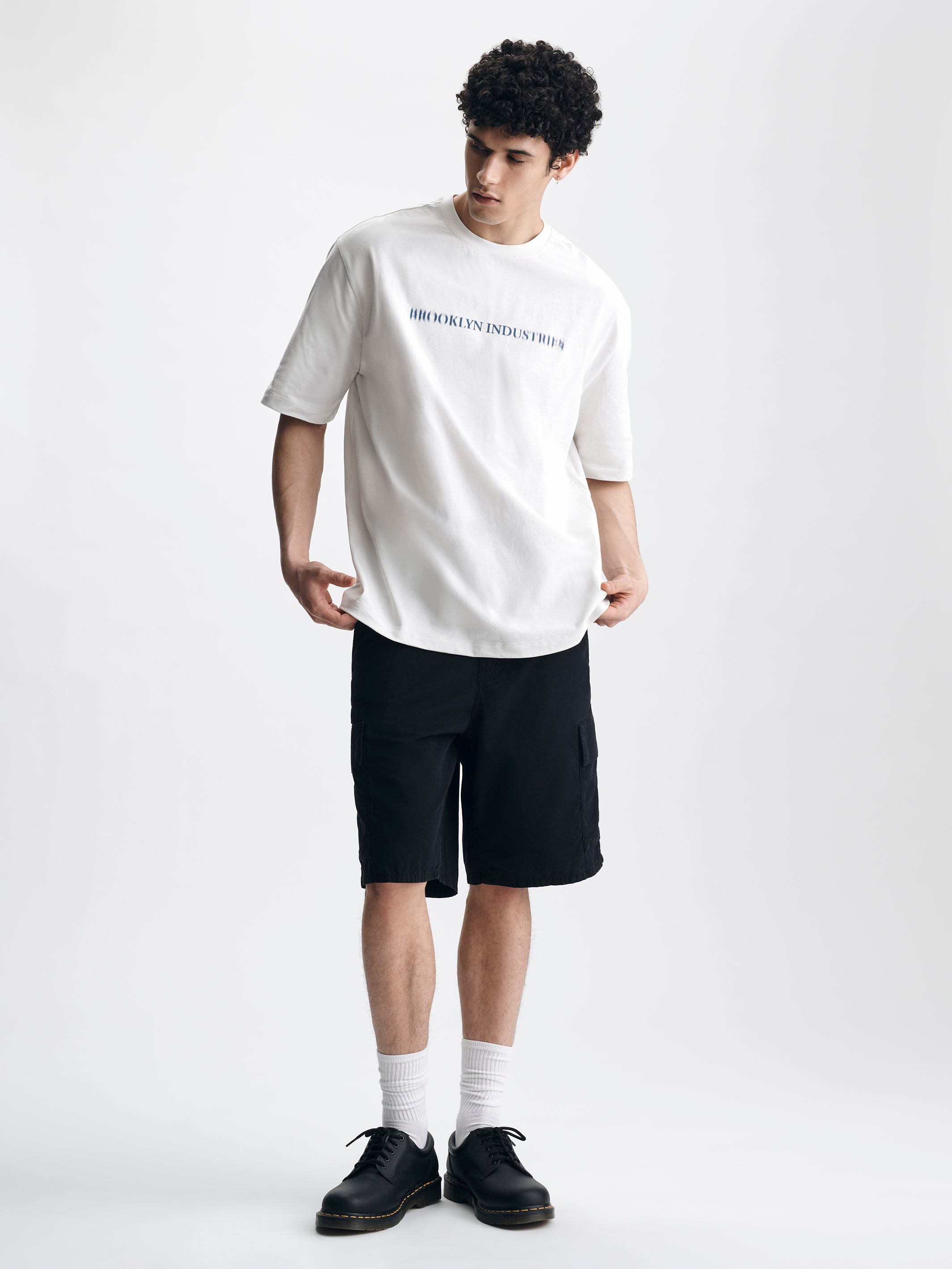 Men's Live Work Create T-Shirt in White Onyx - BROOKLYN INDUSTRIES