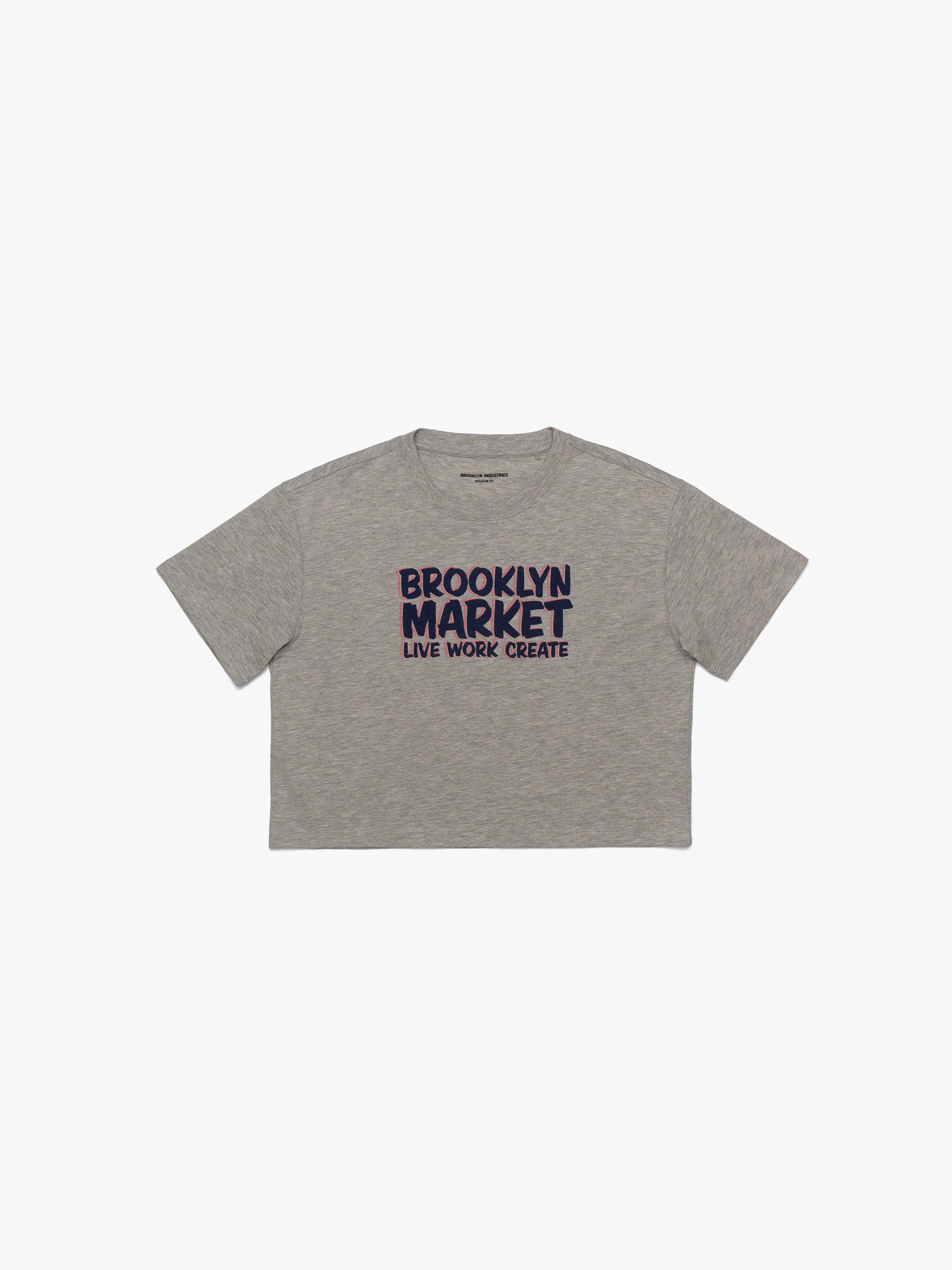 Women's Brooklyn Market Crop T-Shirt In Light Grey Melange - BROOKLYN INDUSTRIES