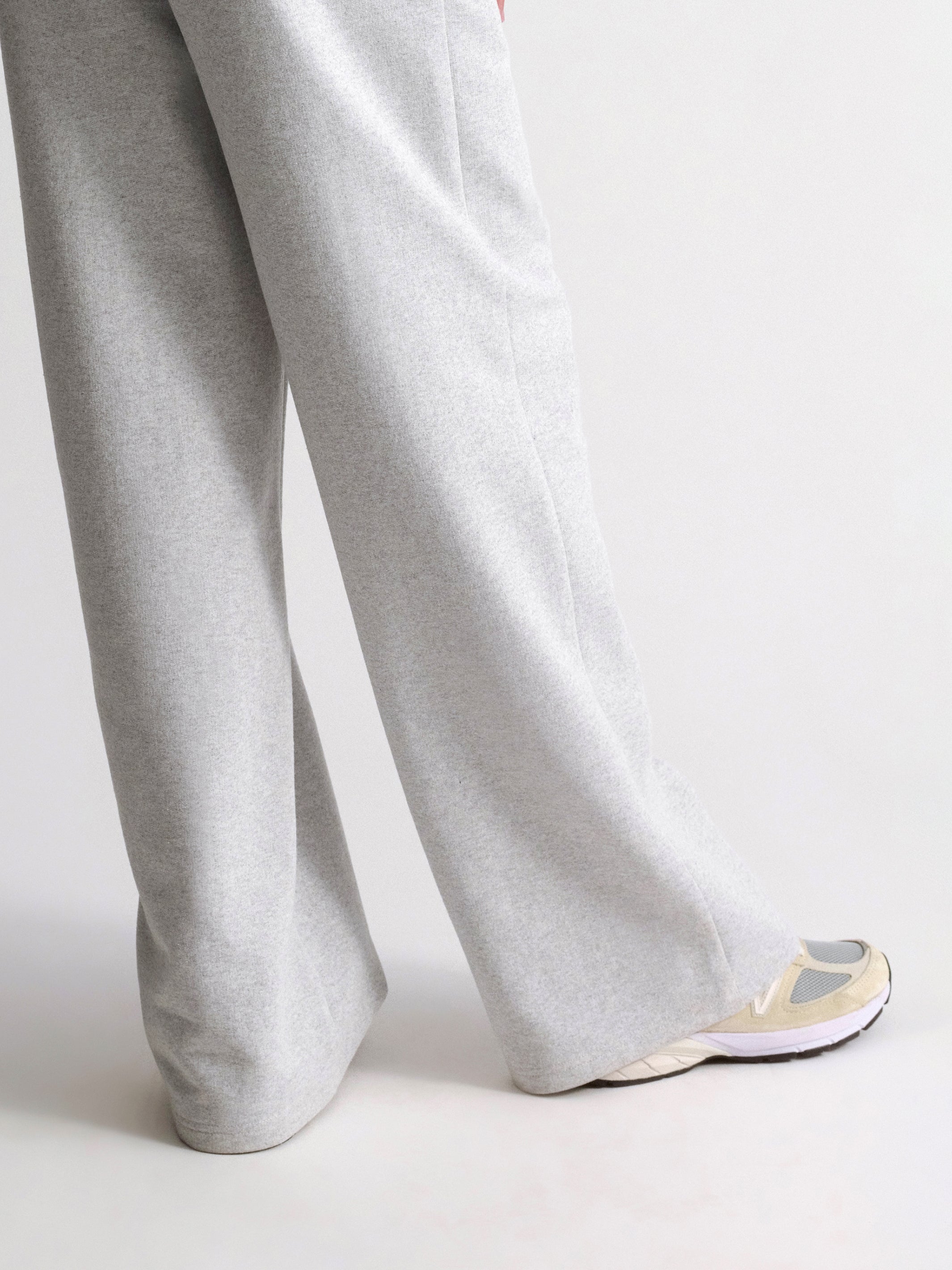 Women's Brooklyn Wide-Leg Sweatpants In Light Grey Melange - BROOKLYN INDUSTRIES