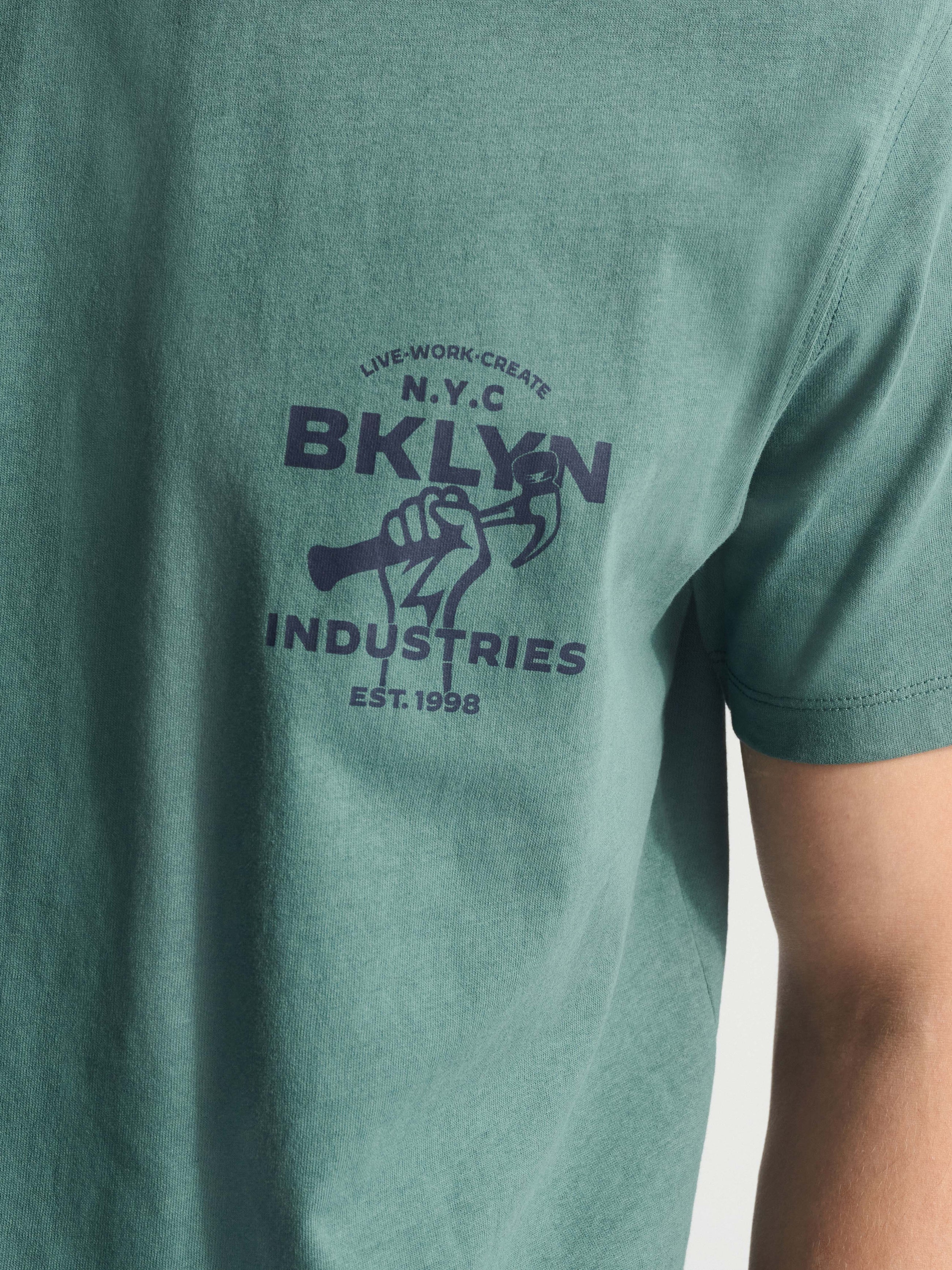 Men's Hammer BKLYN T-Shirt In Silver Pine - BROOKLYN INDUSTRIES