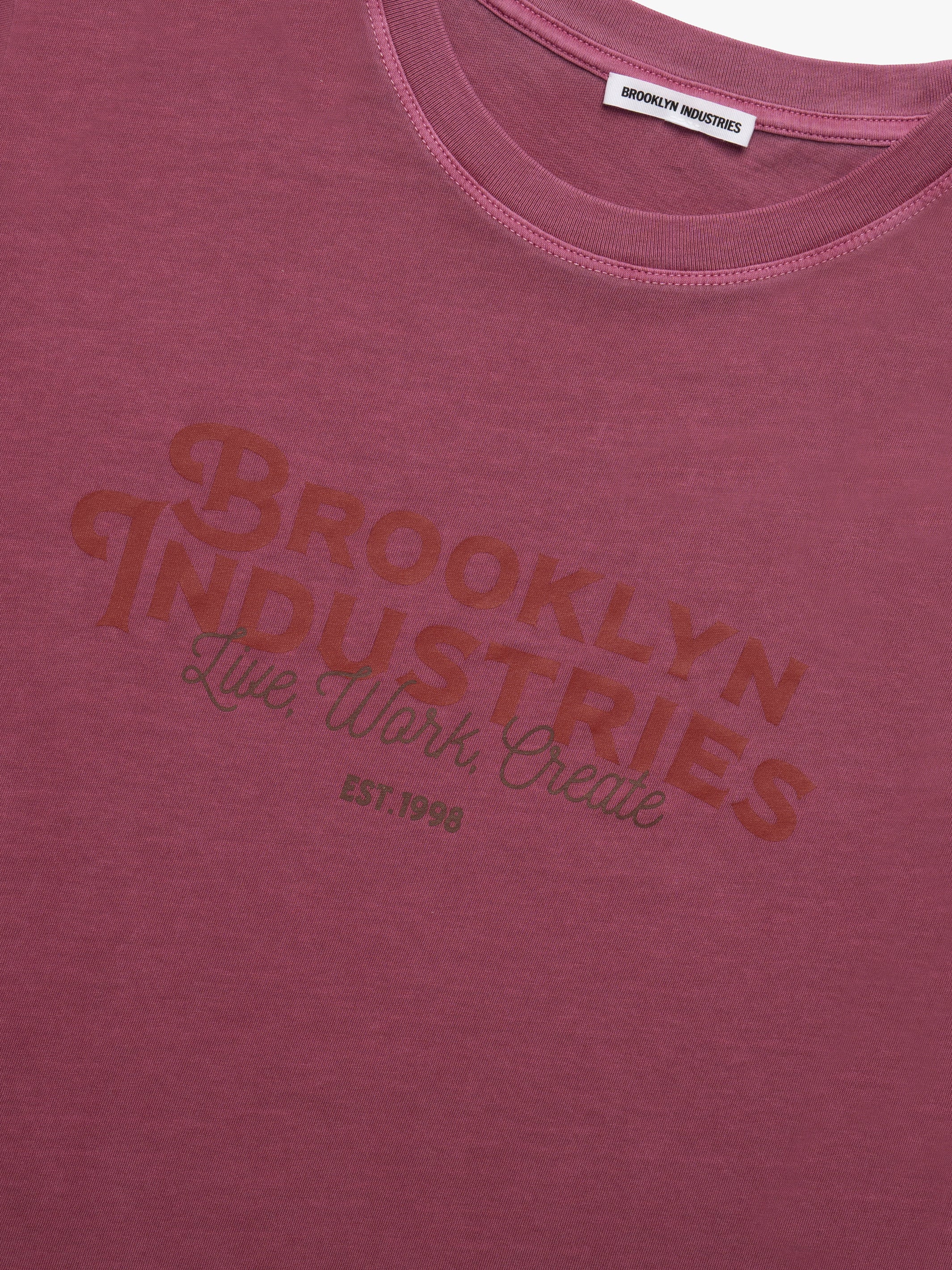 Women's Brooklyn Live Work Create T-Shirt in Biking Red - BROOKLYN INDUSTRIES
