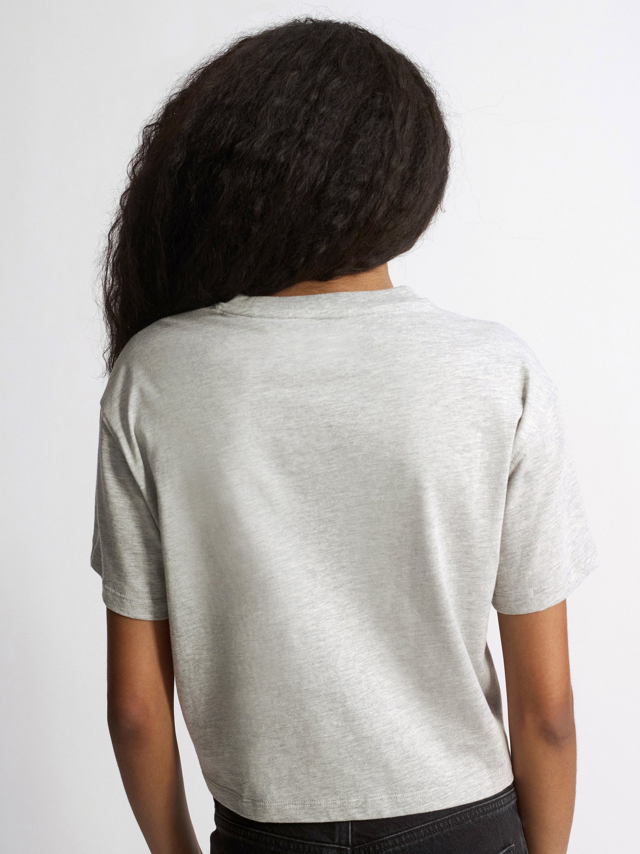 Women's Brooklyn Market Crop T-Shirt In Light Grey Melange - BROOKLYN INDUSTRIES