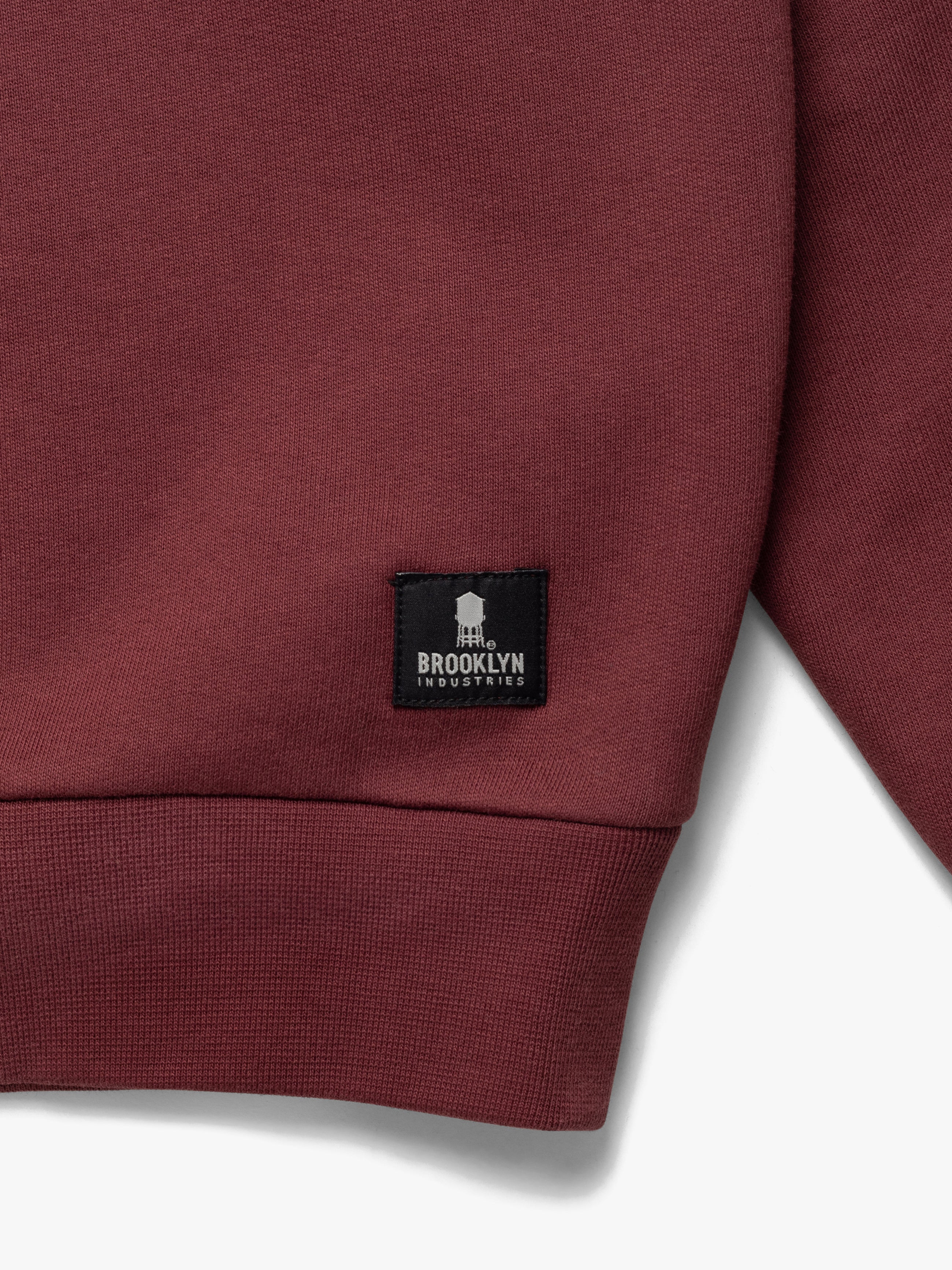 Women's Hoyt Crew Neck Sweatshirt In Brick - BROOKLYN INDUSTRIES
