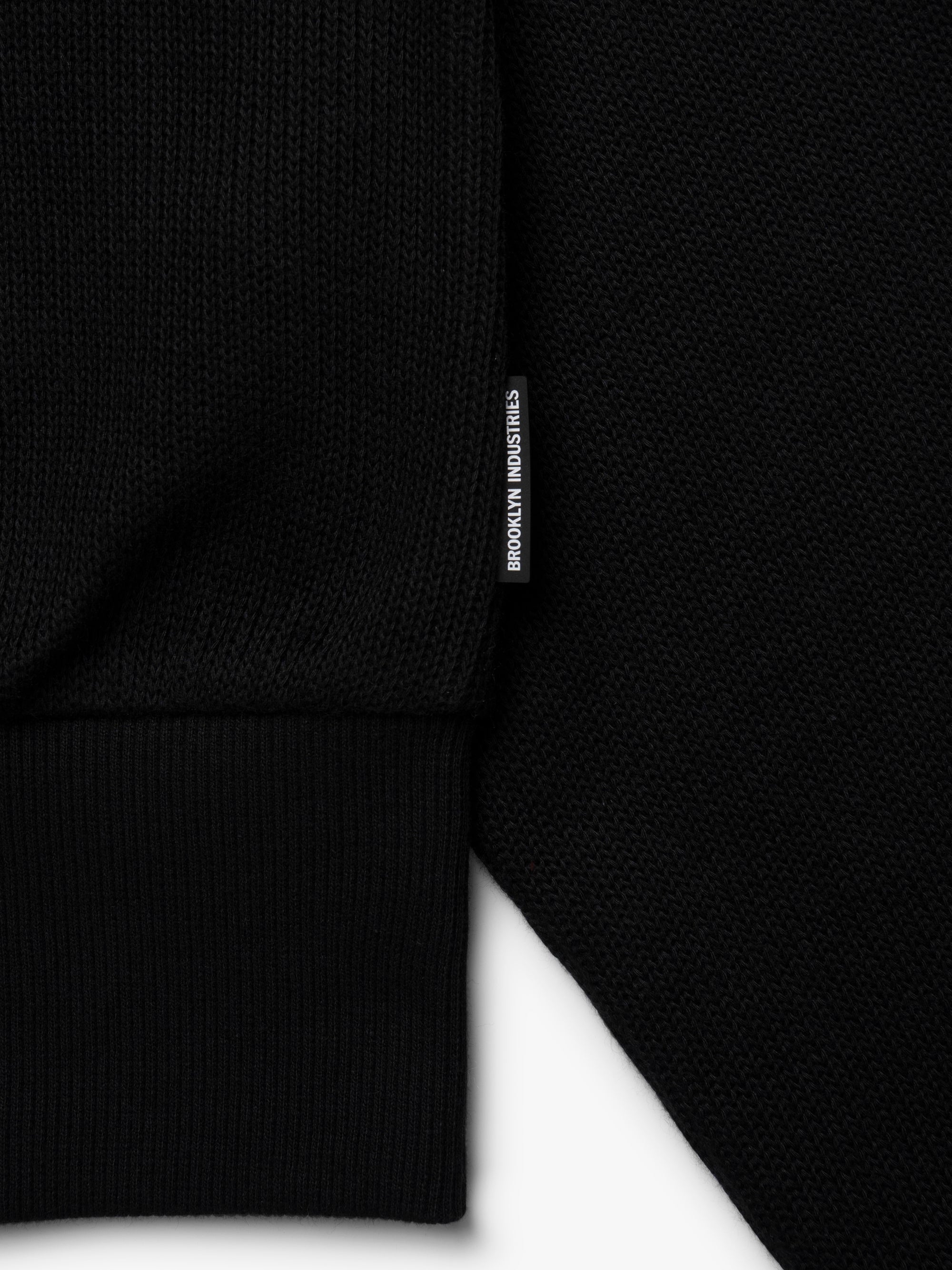 Women's Cropped Zip-Up Hoodie in Black - BROOKLYN INDUSTRIES