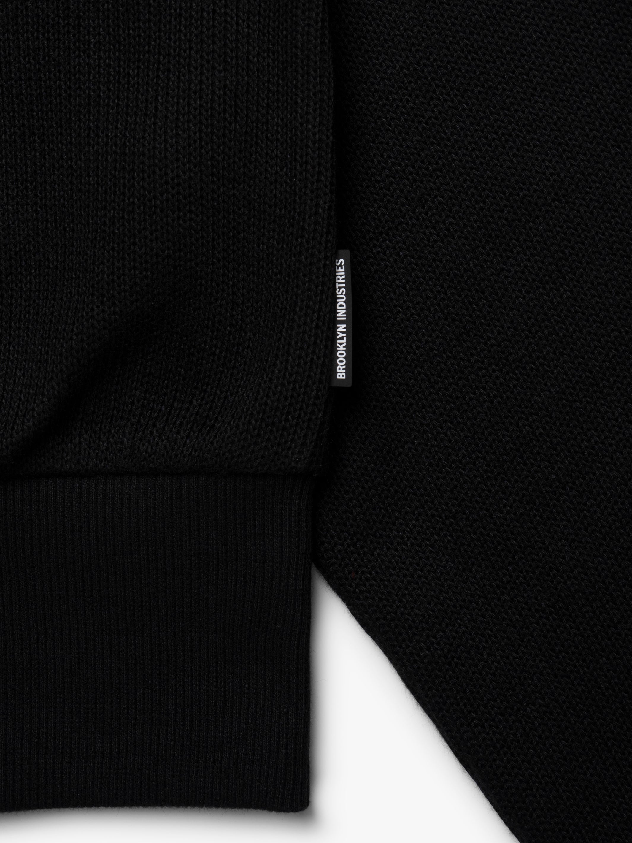 Women's Cropped Zip-Up Hoodie in Black - BROOKLYN INDUSTRIES