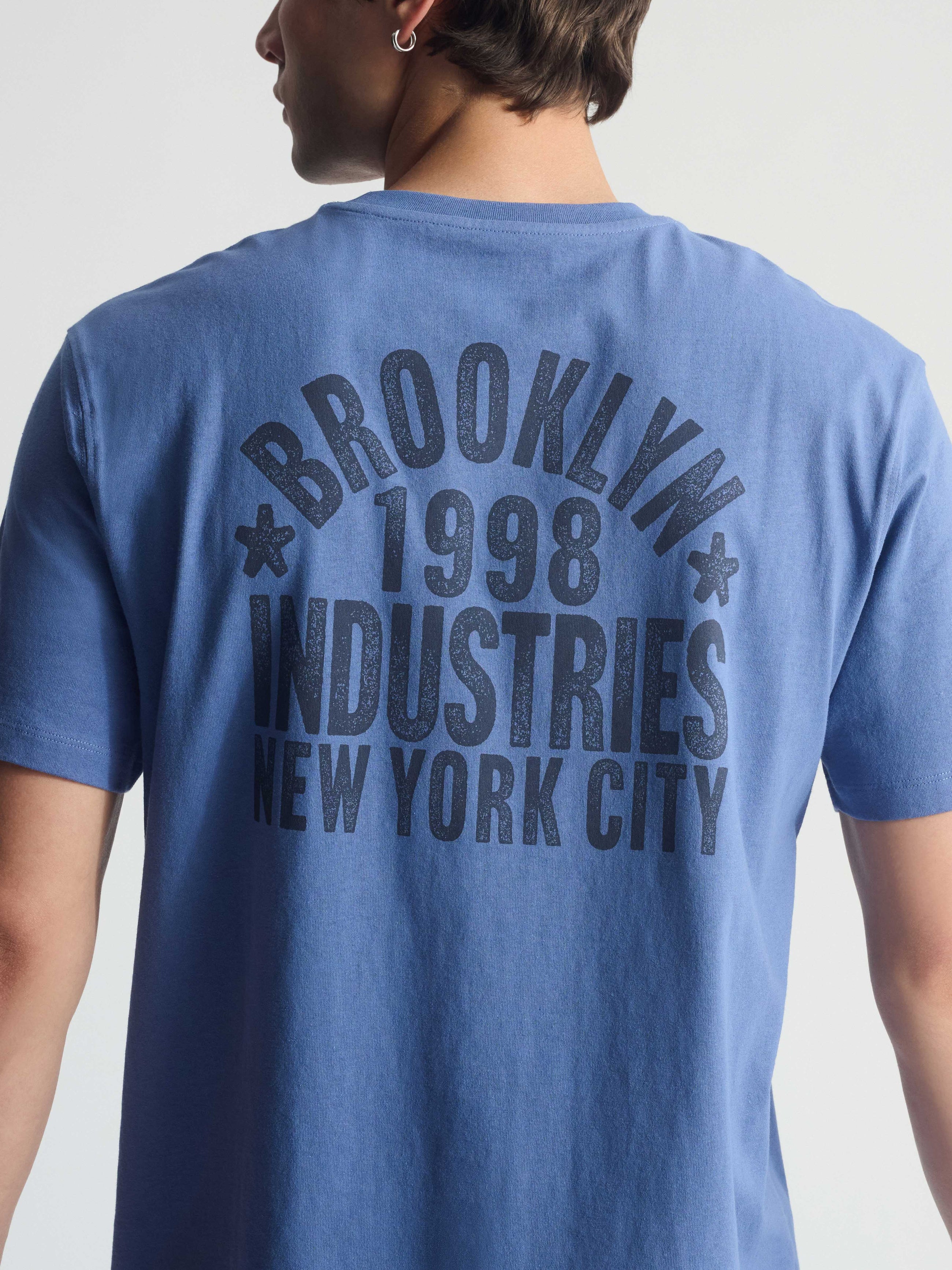 Men's Vintage Brooklyn Graphic T-Shirt In Bijou Blue - BROOKLYN INDUSTRIES