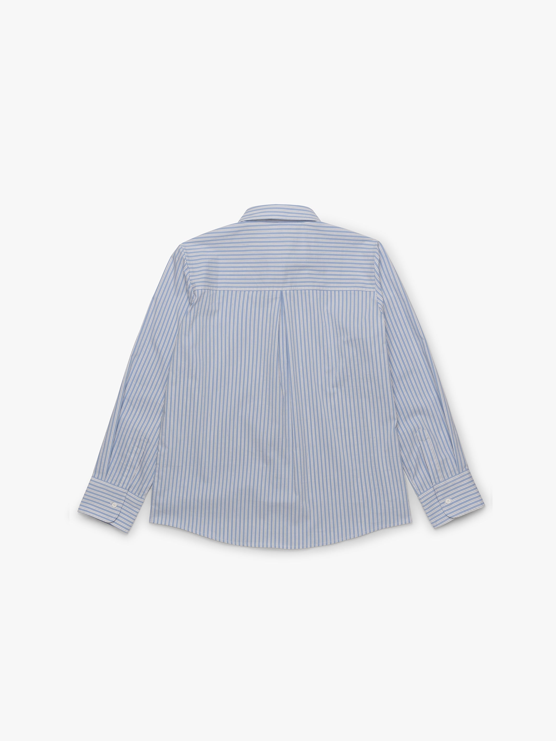 Women's Long Sleeve Shirt In Blue Striped - BROOKLYN INDUSTRIES