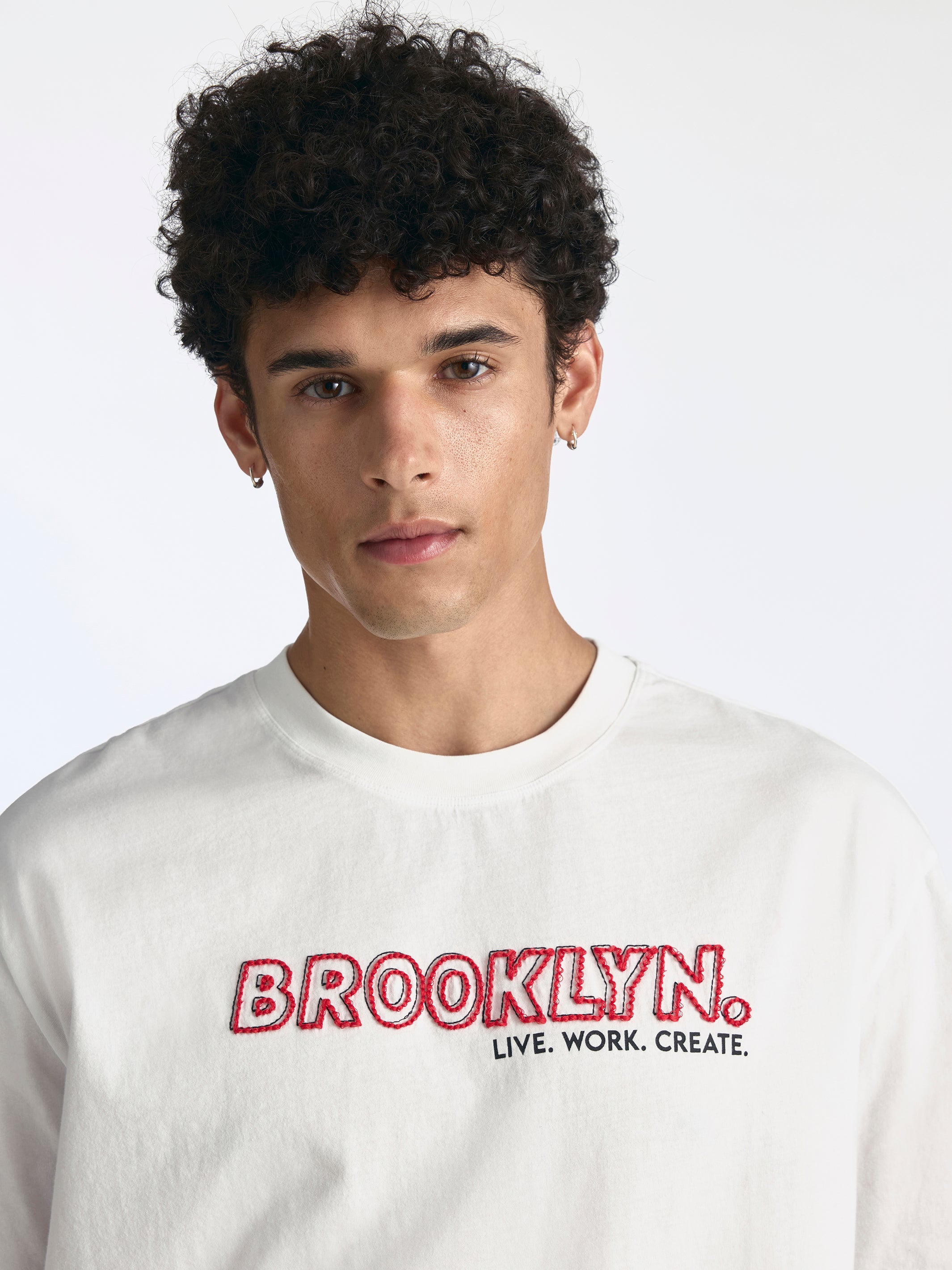 Men's Brooklyn Live Work Create T-Shirt in White - BROOKLYN INDUSTRIES