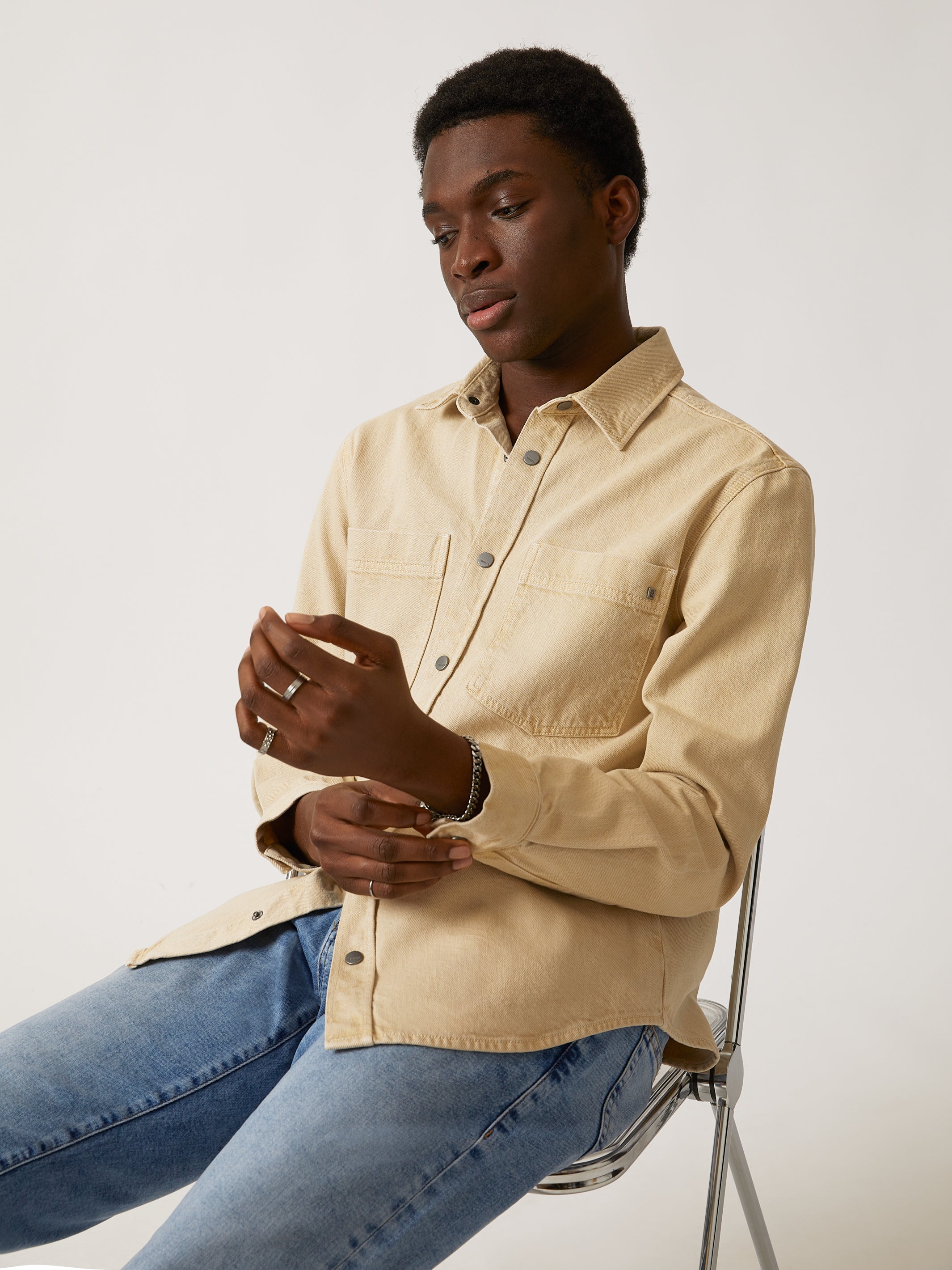 Men's Brooklyn Industries Overshirt in Silver Birch - BROOKLYN INDUSTRIES