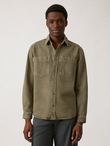 Men's Brooklyn Industries Overshirt in Deep Lichen Green - BROOKLYN INDUSTRIES