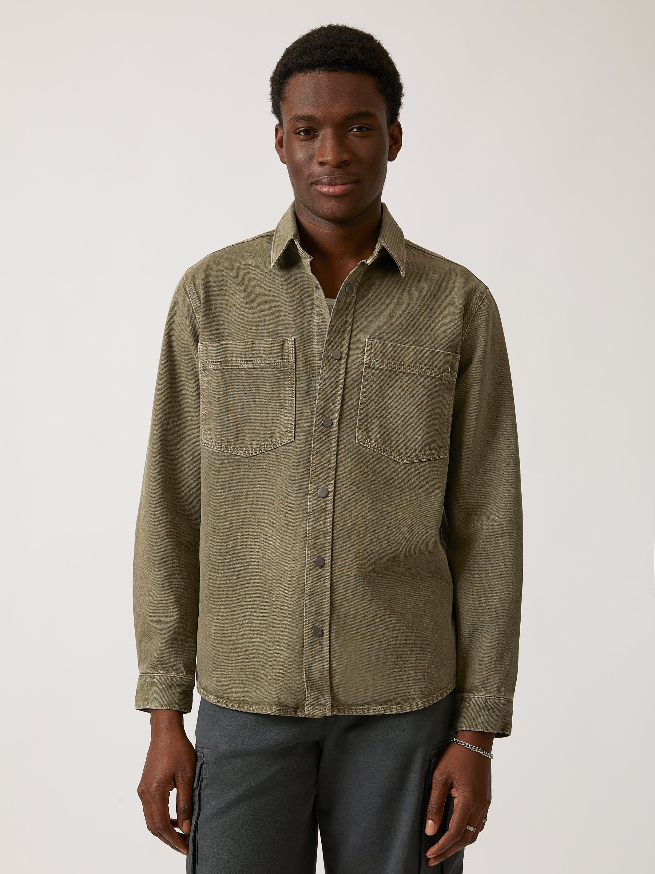 Men's Brooklyn Industries Overshirt in Deep Lichen Green - BROOKLYN INDUSTRIES