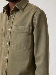 Men's Brooklyn Industries Overshirt in Deep Lichen Green - BROOKLYN INDUSTRIES