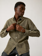 Men's Brooklyn Industries Overshirt in Deep Lichen Green - BROOKLYN INDUSTRIES