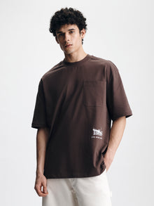 Men's Brooklyn Bridge Pocket T-Shirt in French Roast - BROOKLYN INDUSTRIES