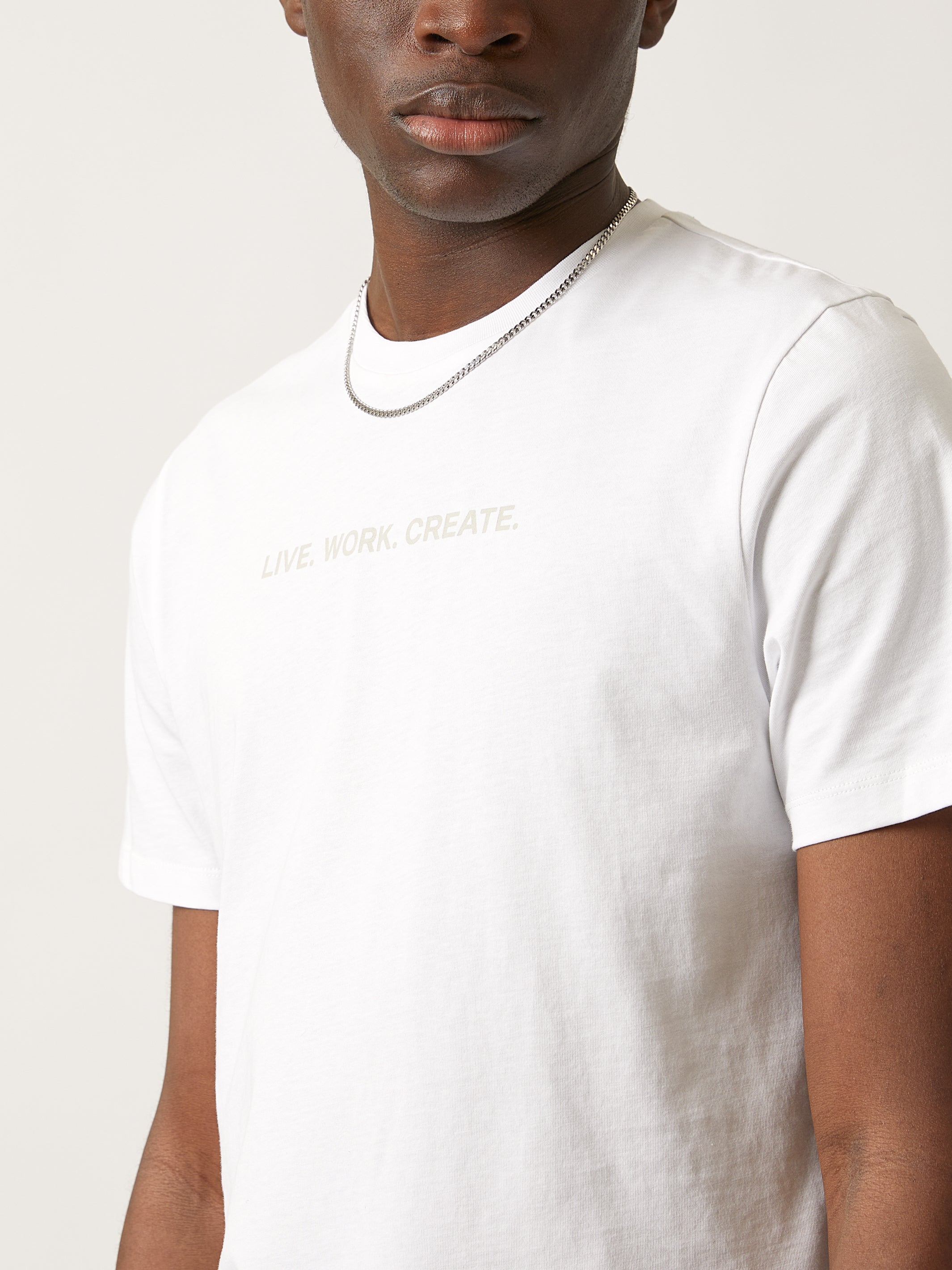 Men's Brooklyn Industries Live Work Create T-shirt in White - BROOKLYN INDUSTRIES