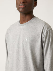 Men's Brooklyn Water Tower Long Sleeve T-shirt in Grey Melange - BROOKLYN INDUSTRIES