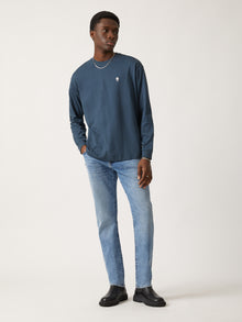 Men's Brooklyn Water Tower Long Sleeve T-shirt in Moonlit Ocean - BROOKLYN INDUSTRIES