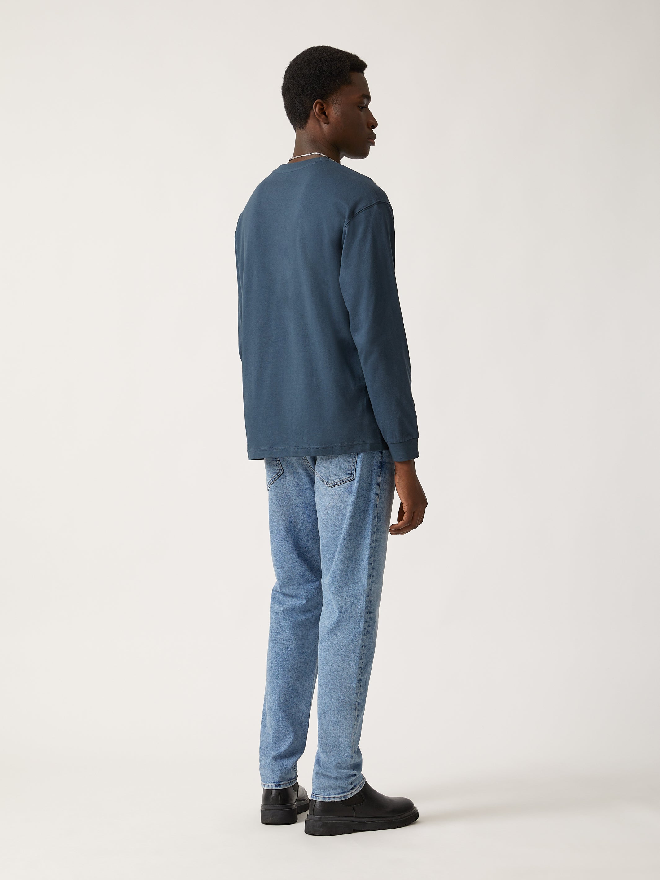 Men's Brooklyn Water Tower Long Sleeve T-shirt in Moonlit Ocean - BROOKLYN INDUSTRIES