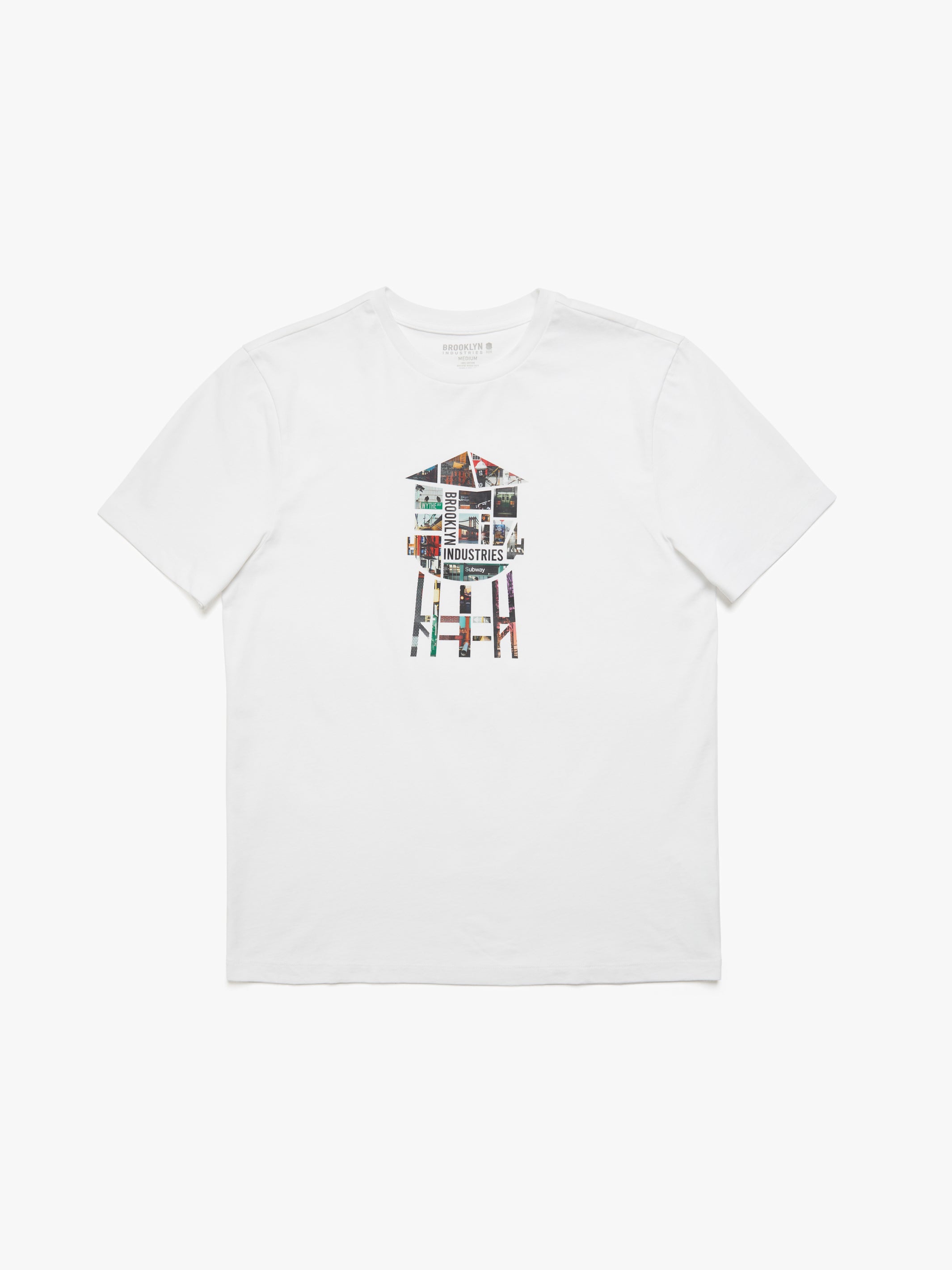 Men's Brooklyn Water Tower Photo T-shirt in White - BROOKLYN INDUSTRIES