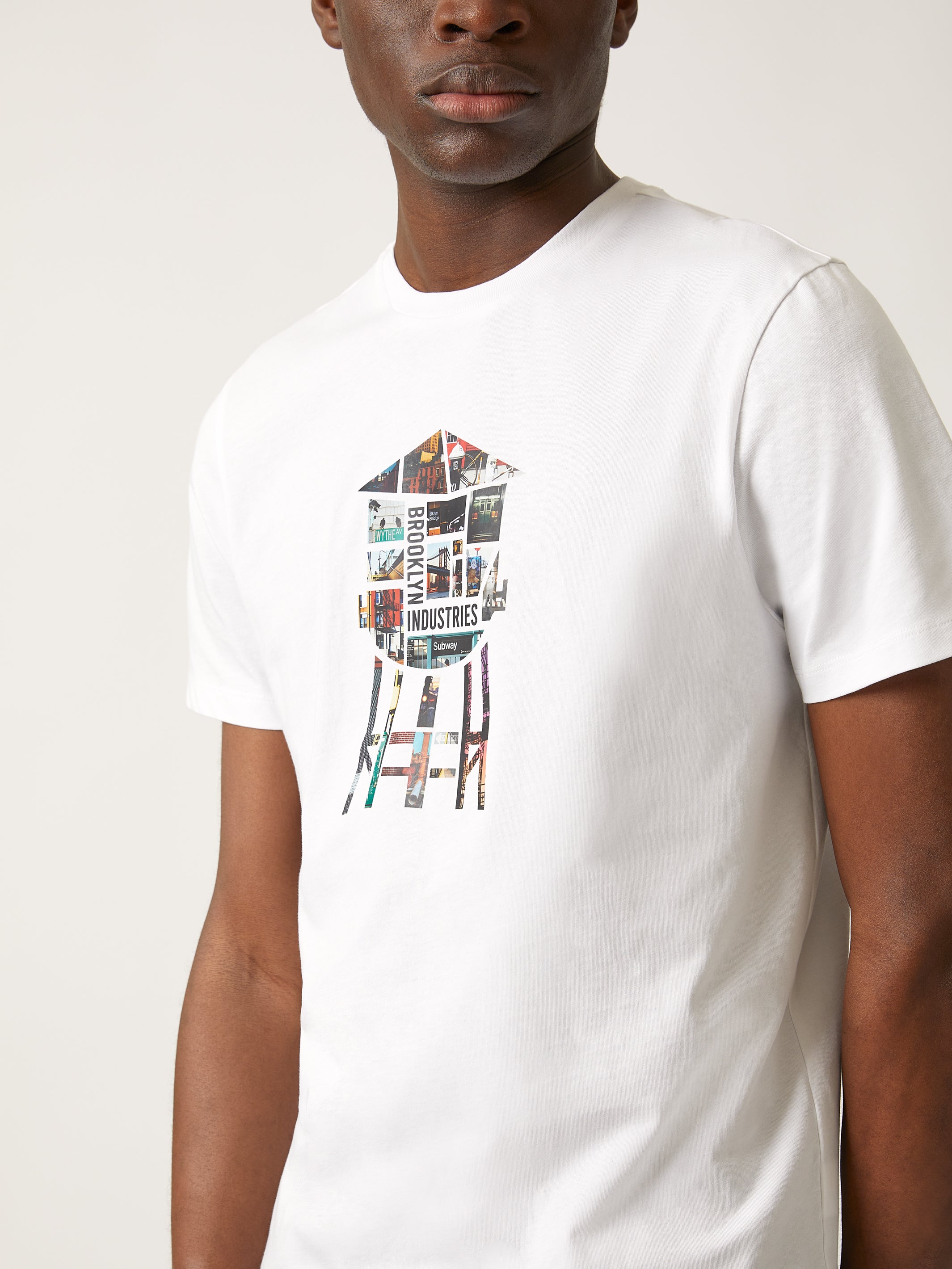 Men's Brooklyn Water Tower Photo T-shirt in White - BROOKLYN INDUSTRIES