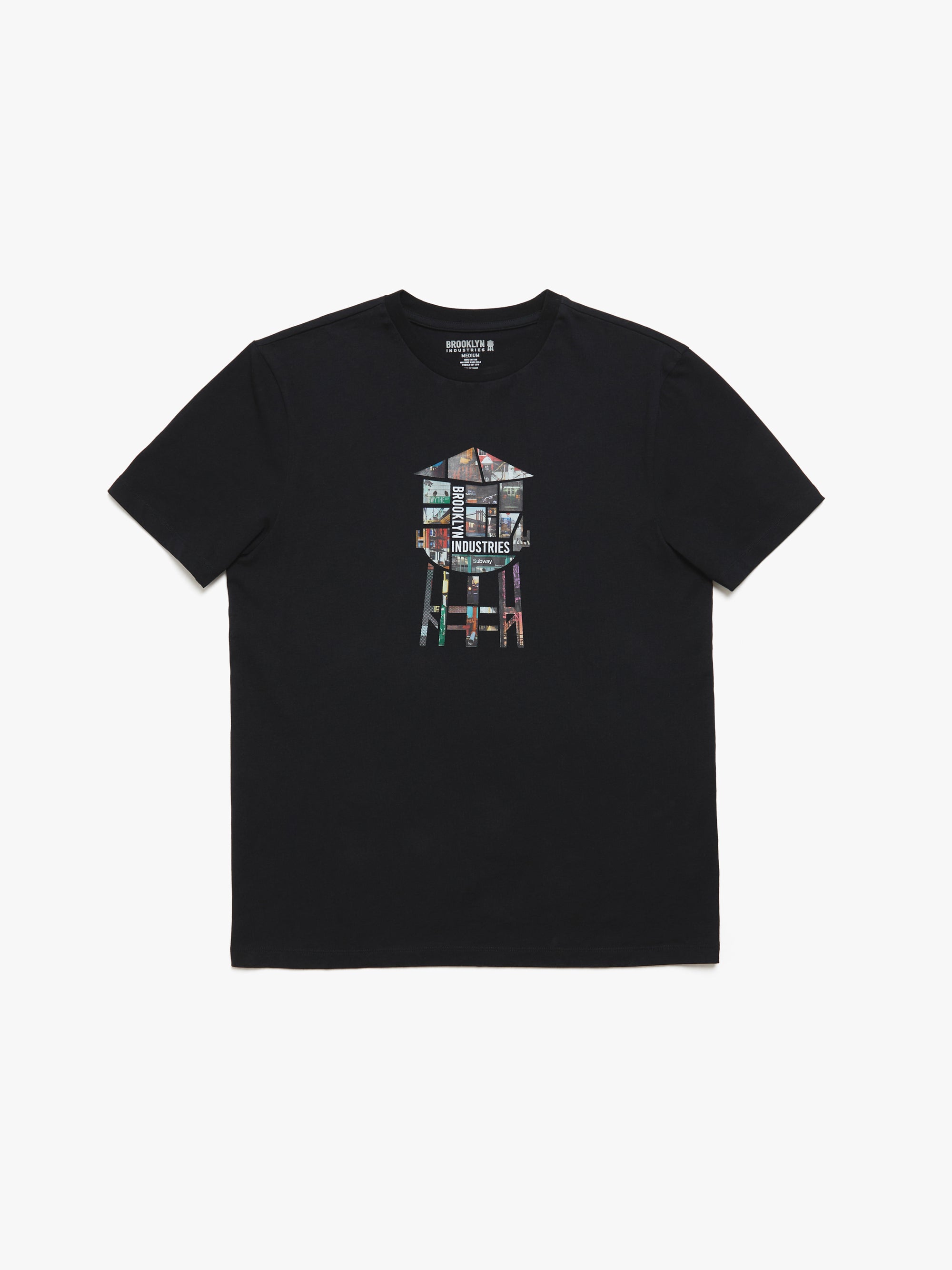 Men's Brooklyn Water Tower Photo T-shirt in Black - BROOKLYN INDUSTRIES