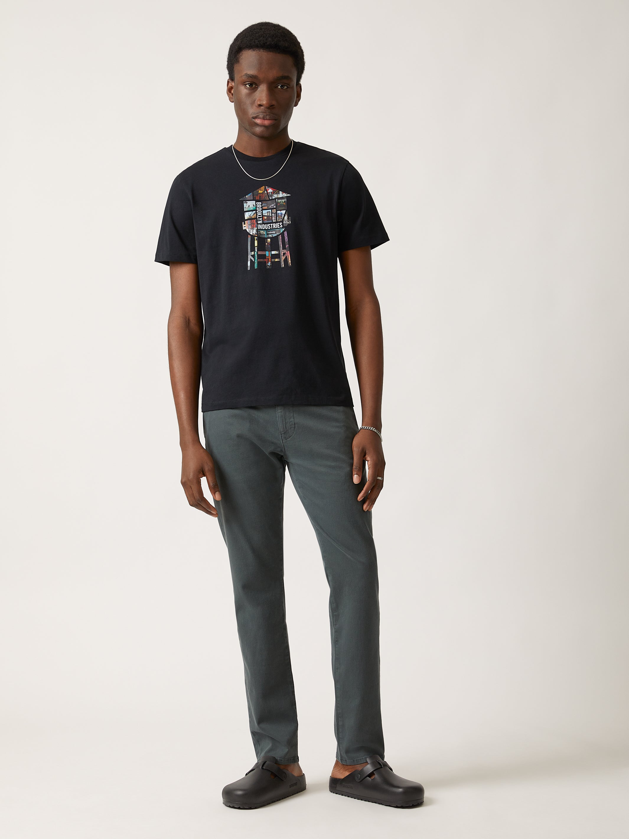 Men's Brooklyn Water Tower Photo T-shirt in Black - BROOKLYN INDUSTRIES