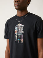 Men's Brooklyn Water Tower Photo T-shirt in Black - BROOKLYN INDUSTRIES