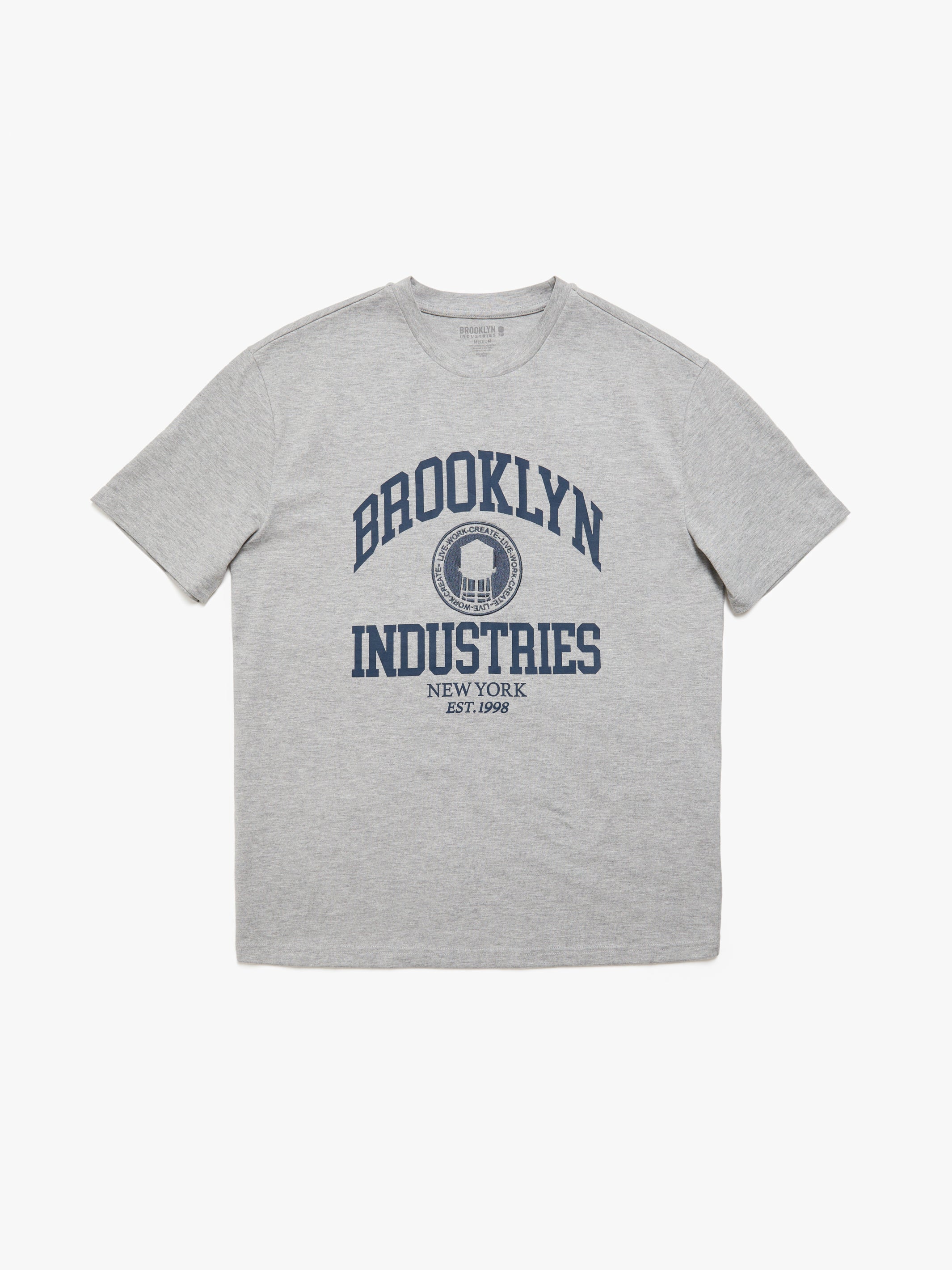 Men's Brooklyn Industries Heritage T-shirt in Grey Melange - BROOKLYN INDUSTRIES