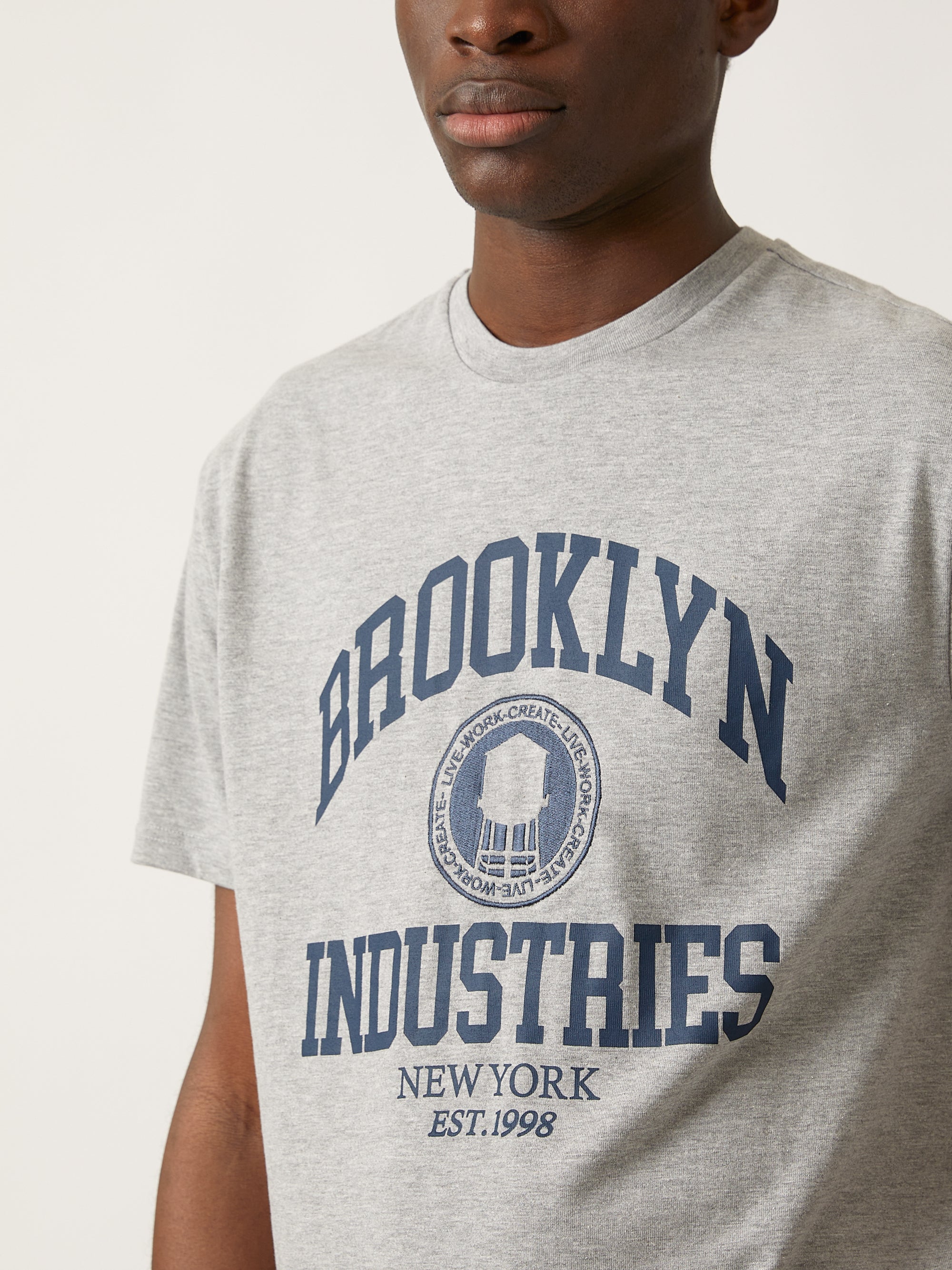 Men's Brooklyn Industries Heritage T-shirt in Grey Melange - BROOKLYN INDUSTRIES