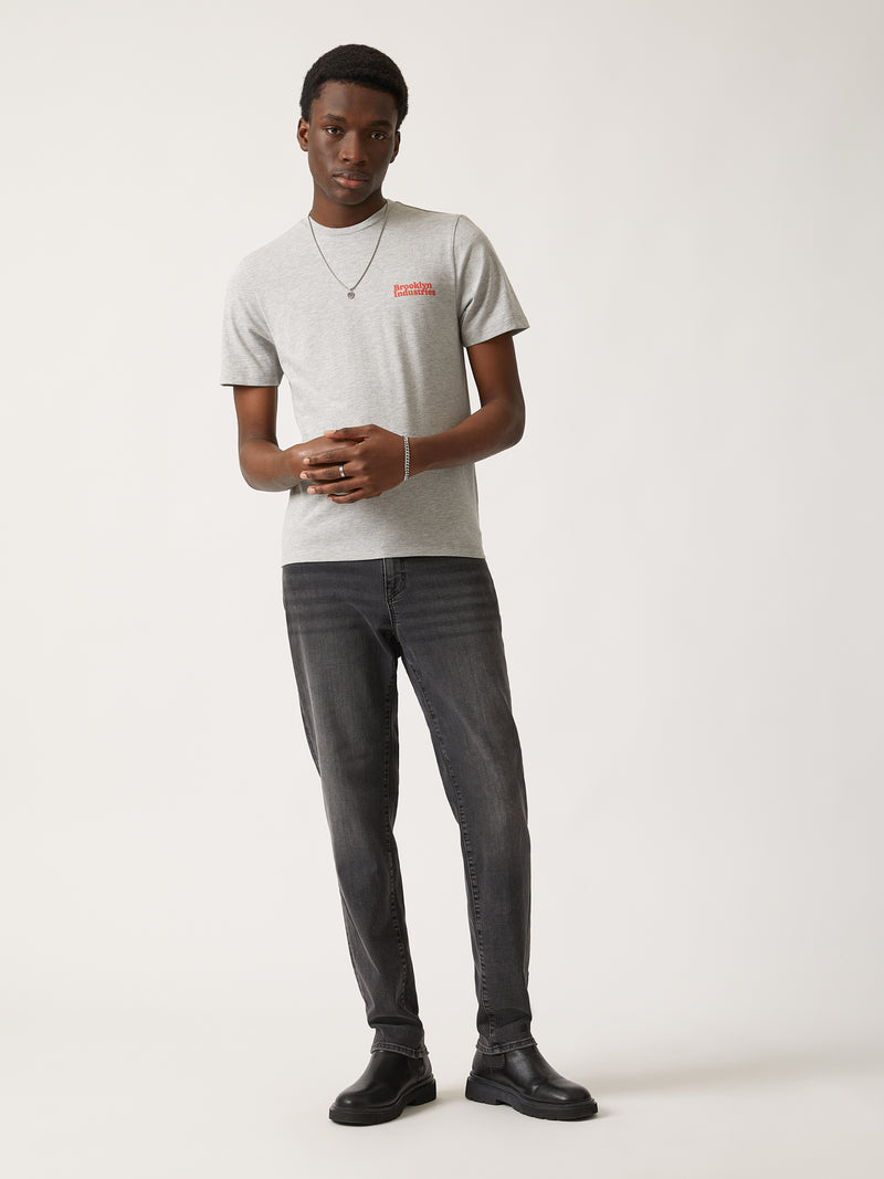 Men's NYC T-shirt in Grey Melange - BROOKLYN INDUSTRIES