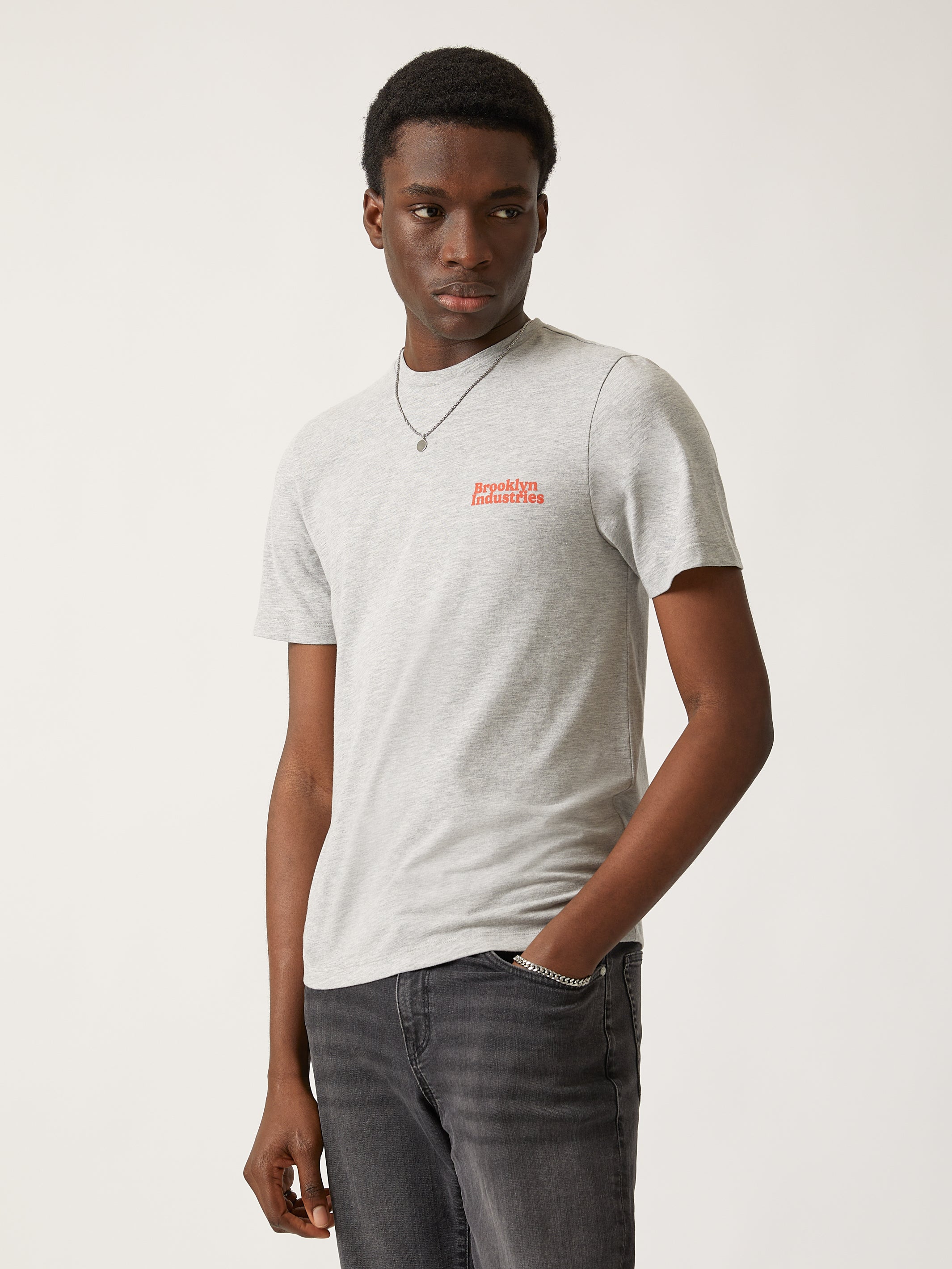 Men's NYC T-shirt in Grey Melange - BROOKLYN INDUSTRIES