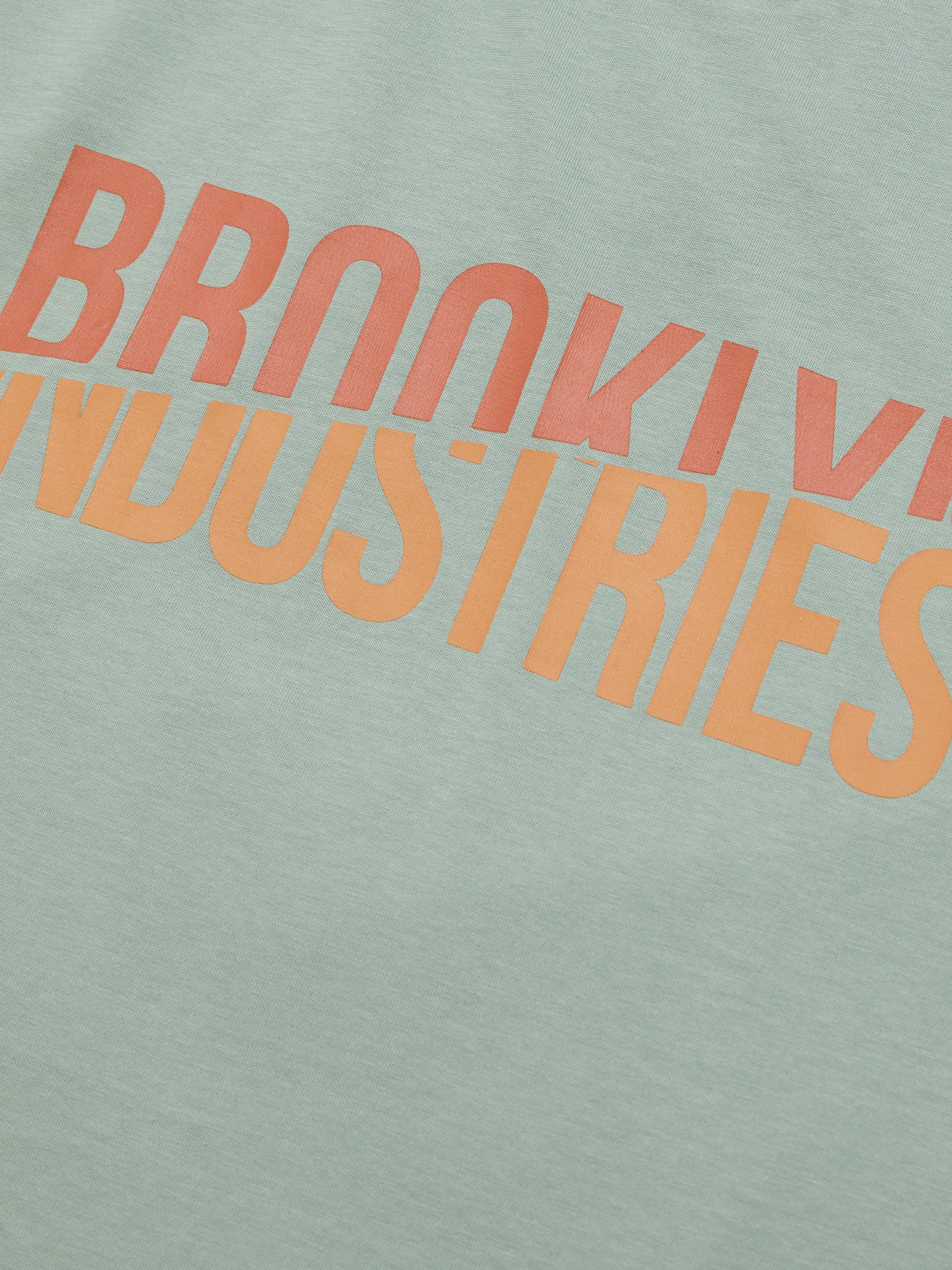 Men's Split T-shirt in Green Milieu - BROOKLYN INDUSTRIES