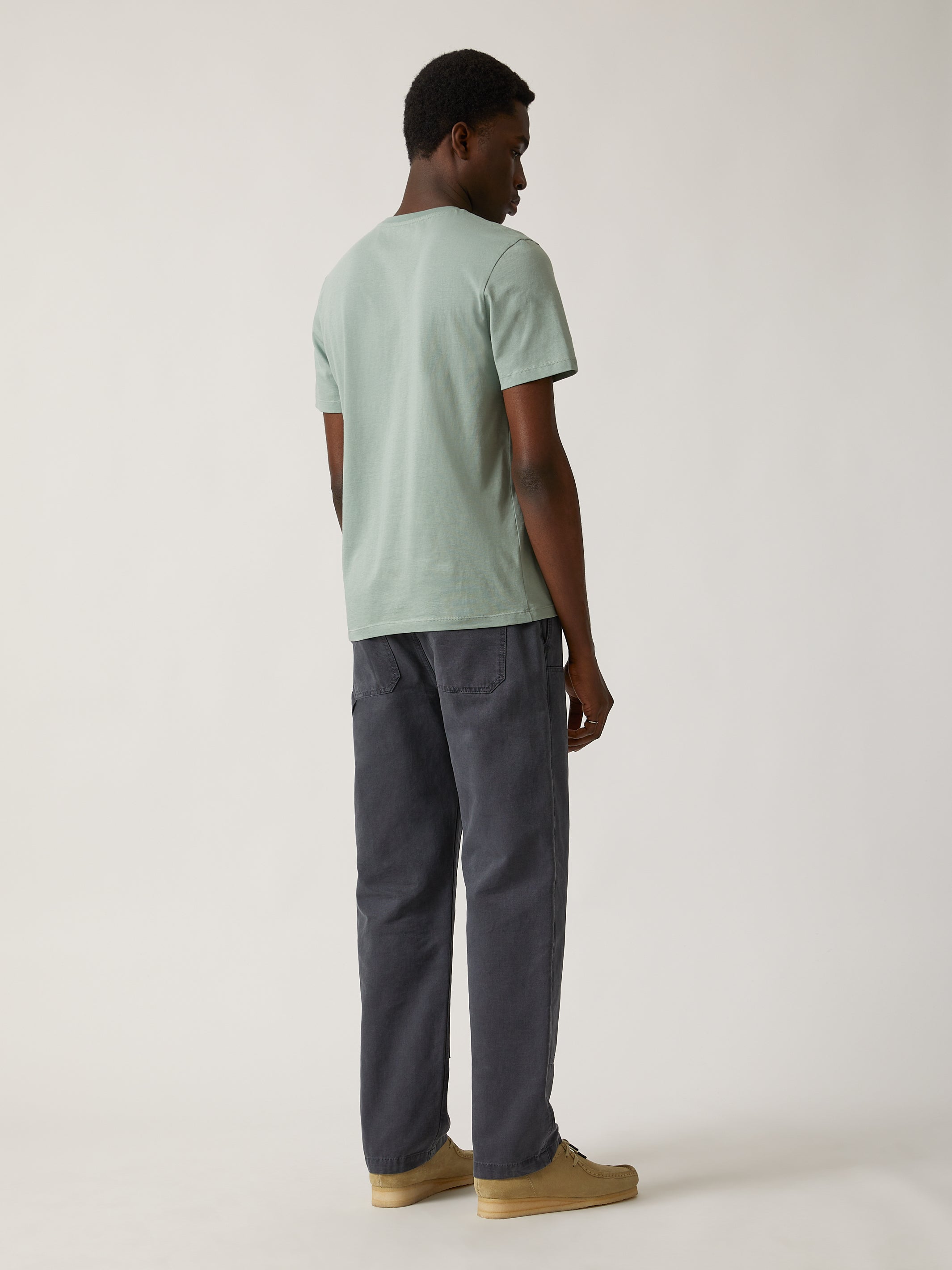 Men's Split T-shirt in Green Milieu - BROOKLYN INDUSTRIES