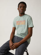 Men's Split T-shirt in Green Milieu - BROOKLYN INDUSTRIES