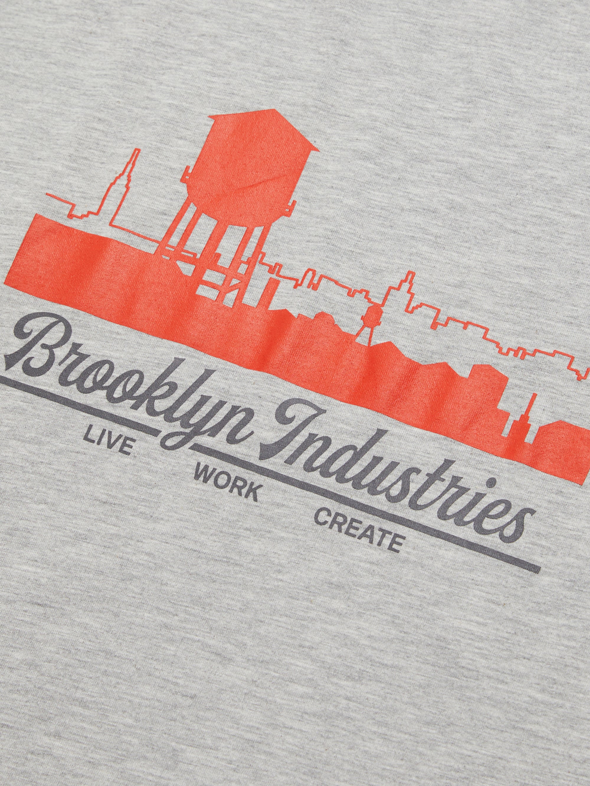 Men's Brooklyn Silhouette T-shirt in Grey Melange - BROOKLYN INDUSTRIES