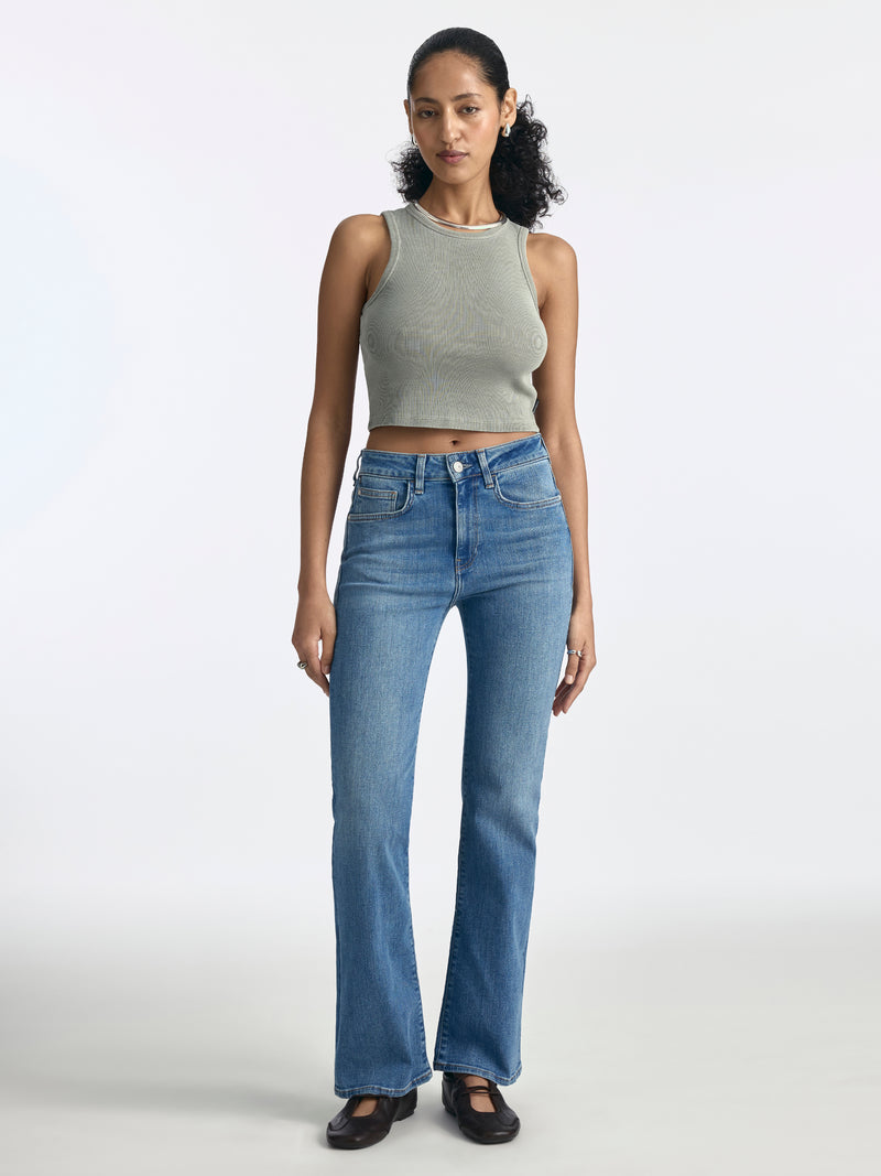 Metro Flare Jeans in Mid Denim - BROOKLYN INDUSTRIES