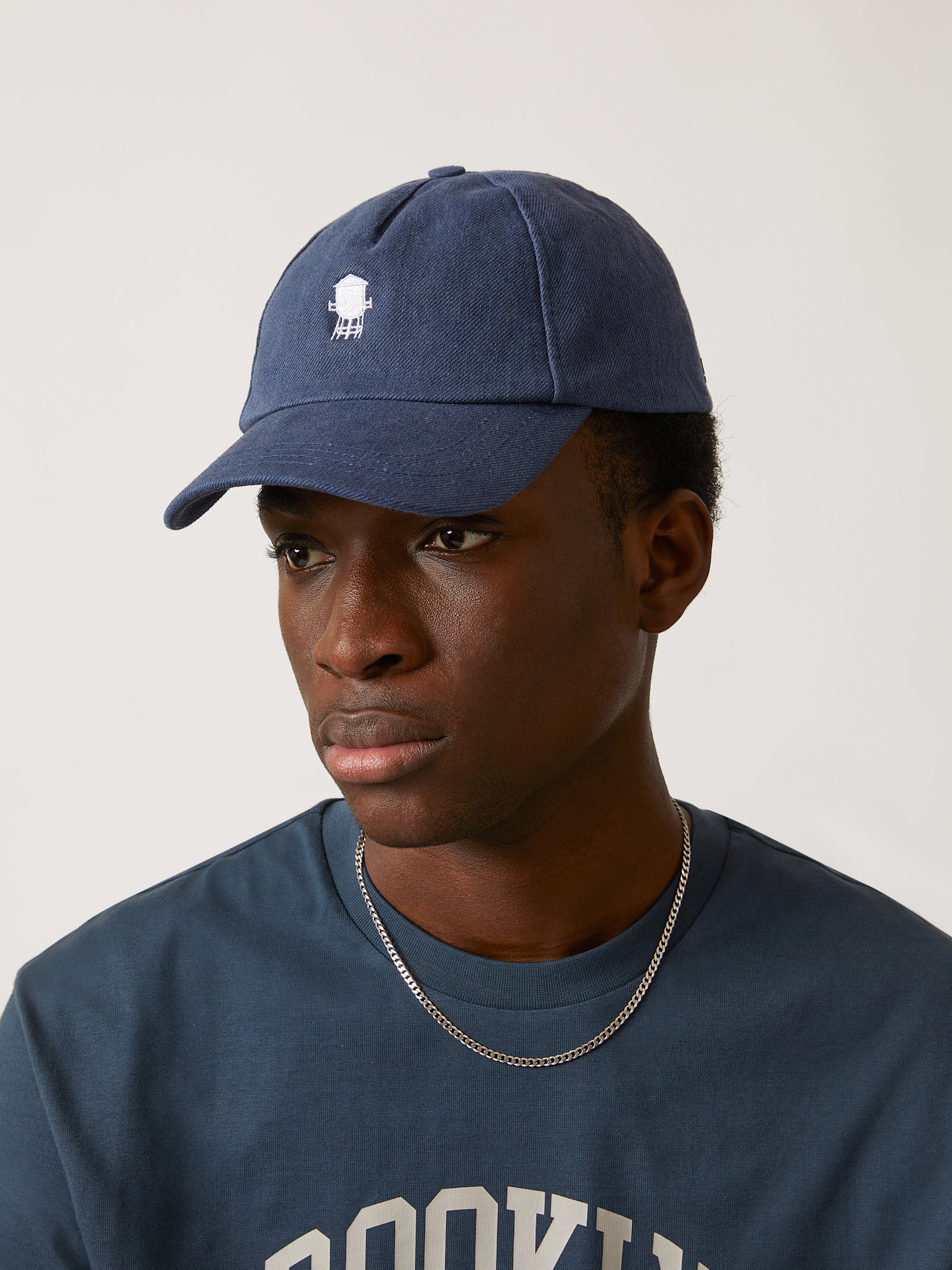 Water Tower Denim Cap in Mid Blue - BROOKLYN INDUSTRIES