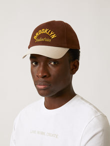 Contrast Logo Cap in Dark Brown - BROOKLYN INDUSTRIES