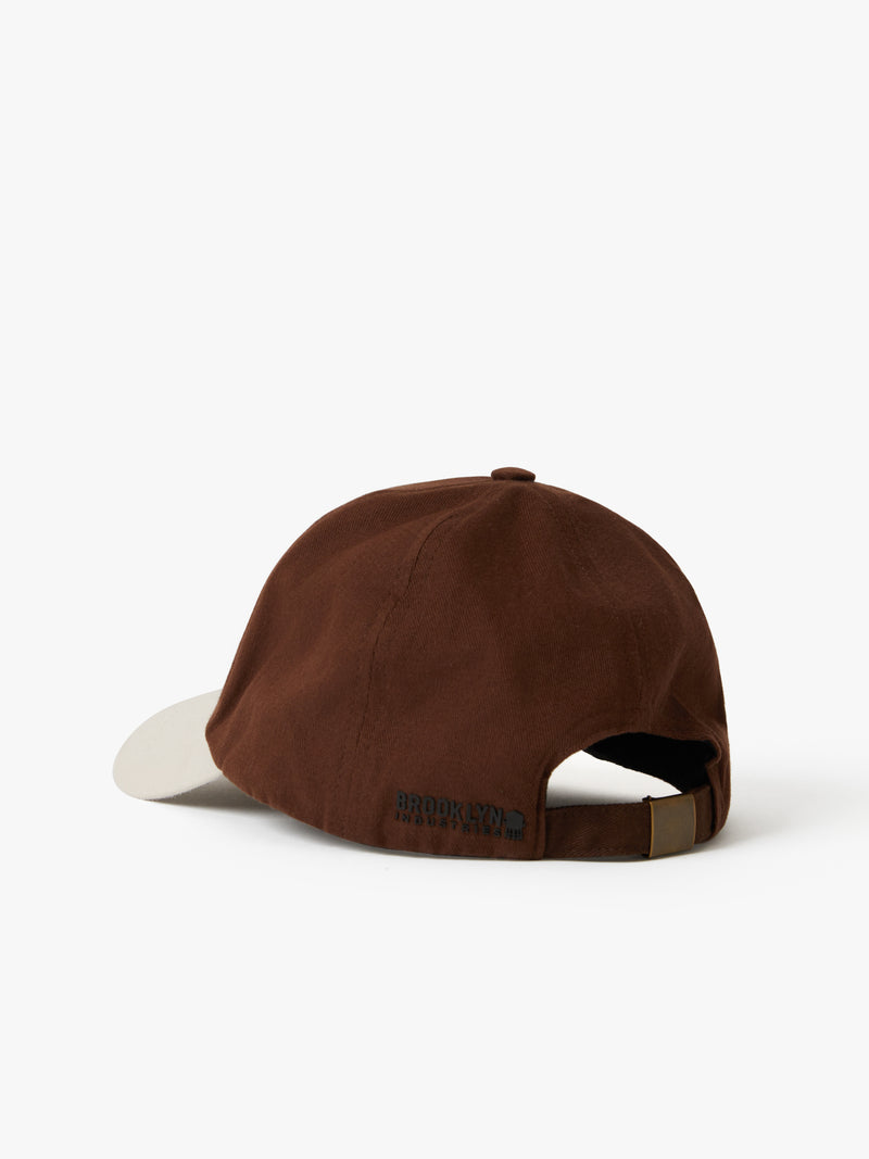 Contrast Logo Cap in Dark Brown - BROOKLYN INDUSTRIES