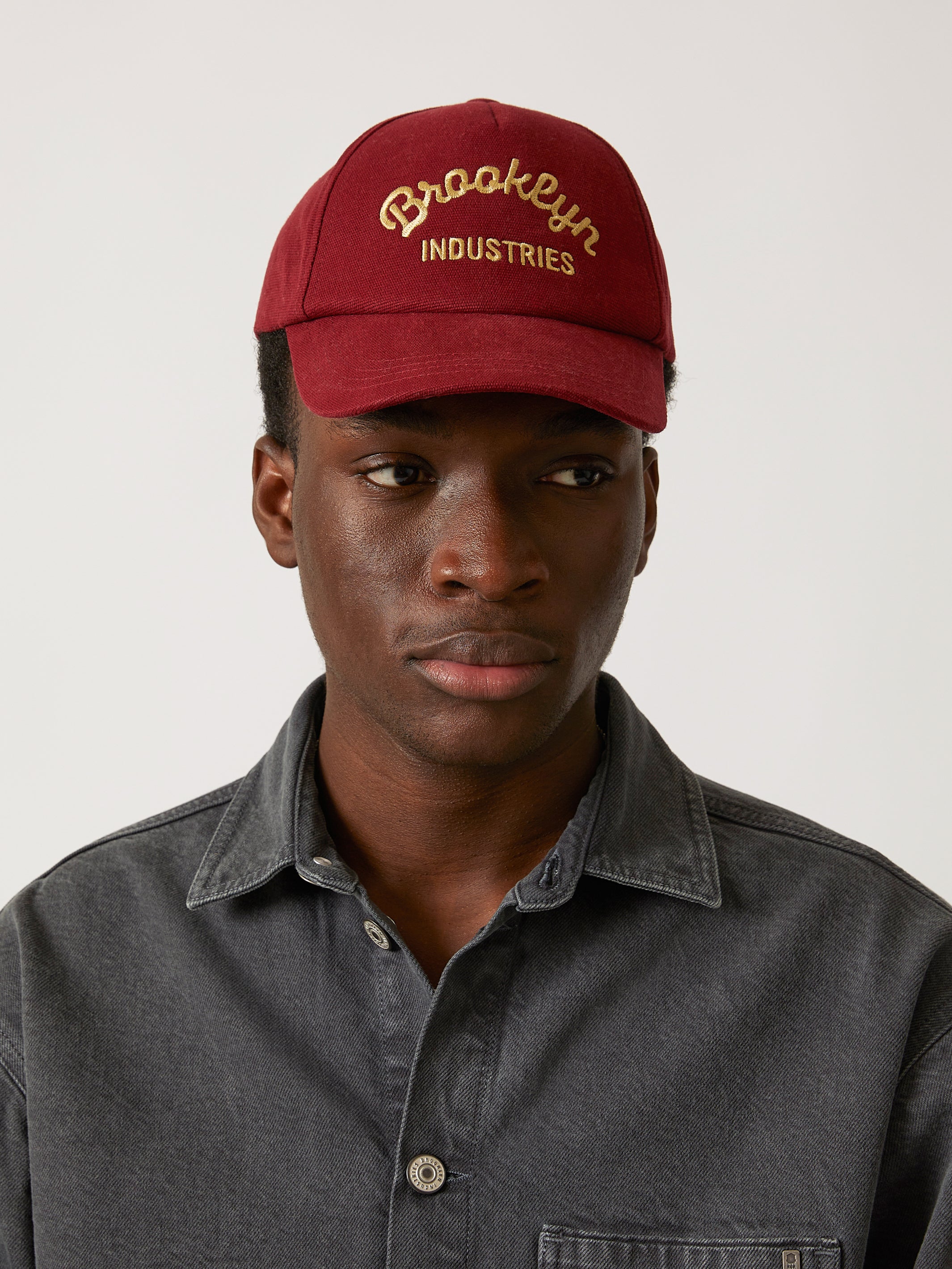 BKI Logo Cap in Bordeaux - BROOKLYN INDUSTRIES