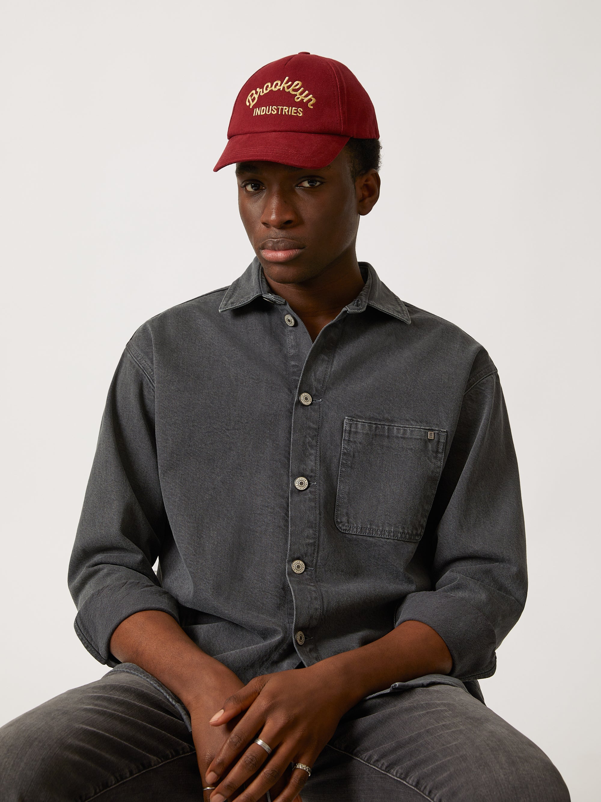 BKI Logo Cap in Bordeaux - BROOKLYN INDUSTRIES